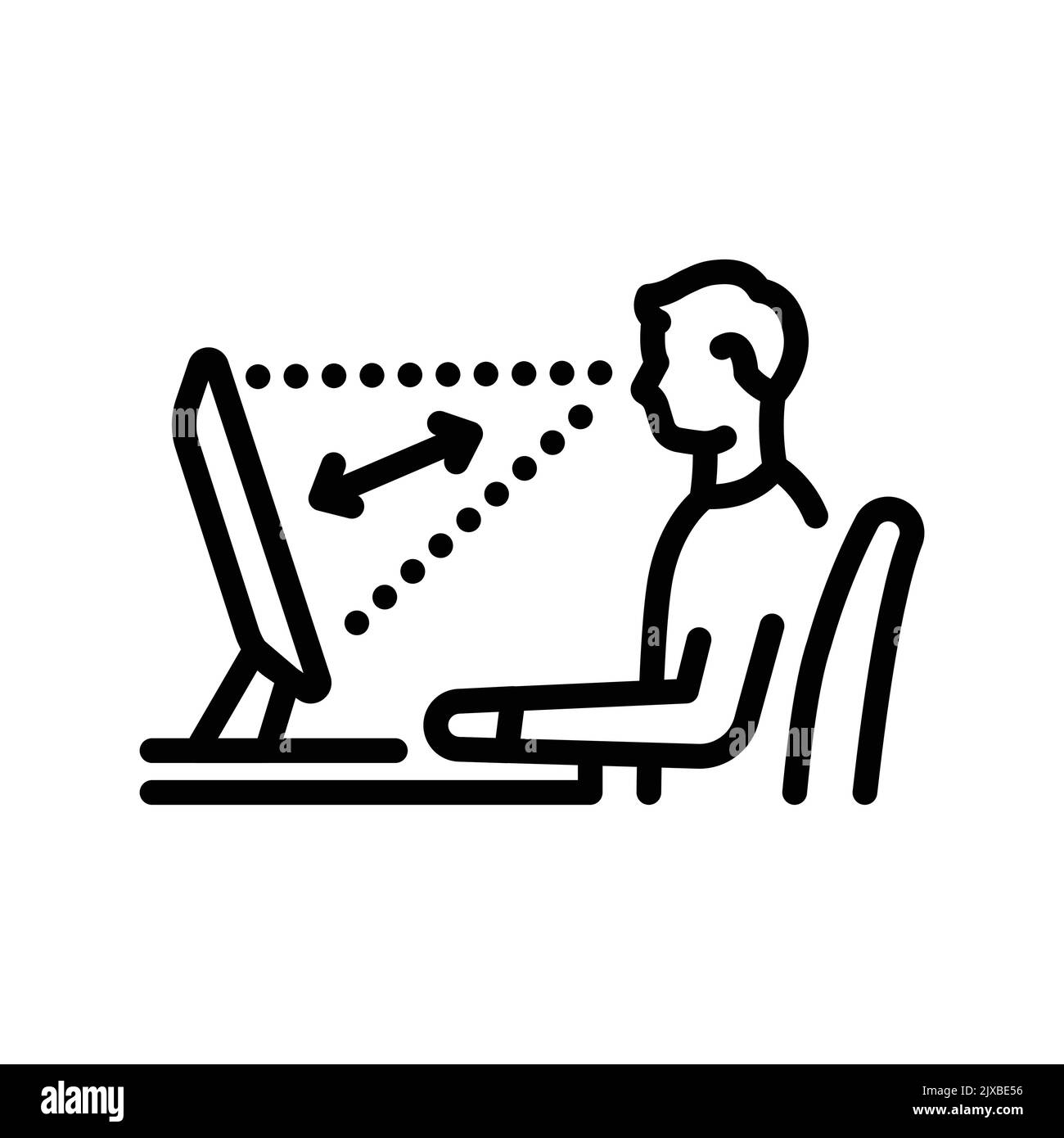 Korrigieren Sie den Abstand zum Symbol für die farbige Bildschirmlinie. Piktogramm für Webseite Stock Vektor