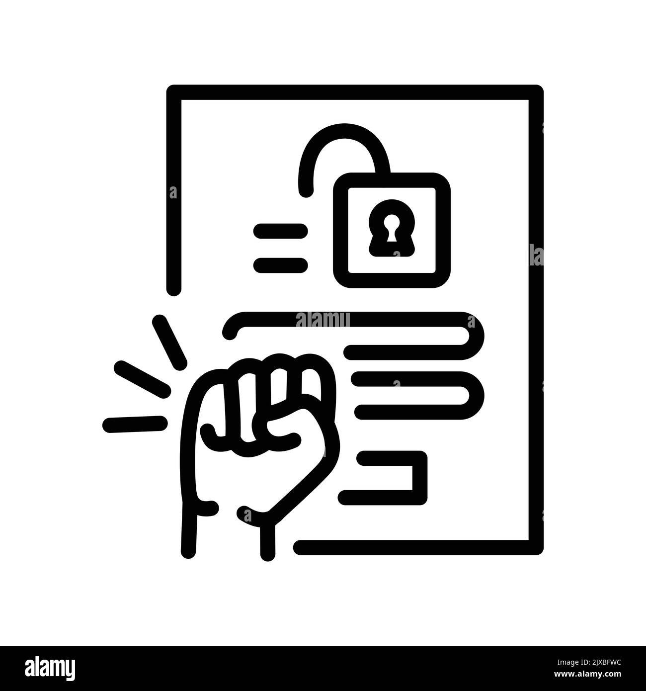 Symbol für Brute Force-Farblinie. Piktogramm für Webseite Stock Vektor