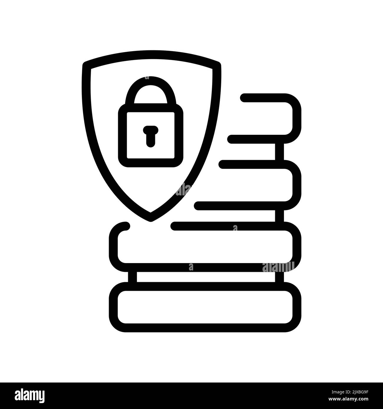 Symbol für die farbige Linie des Datenschutzes. Piktogramm für Webseite Stock Vektor