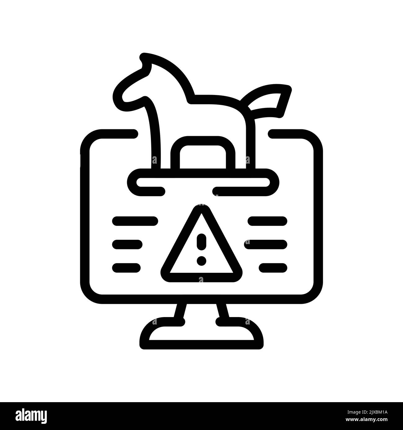 Symbol für die farbige Linie des Trojanischen Pferdes. Piktogramm für Webseite Stock Vektor