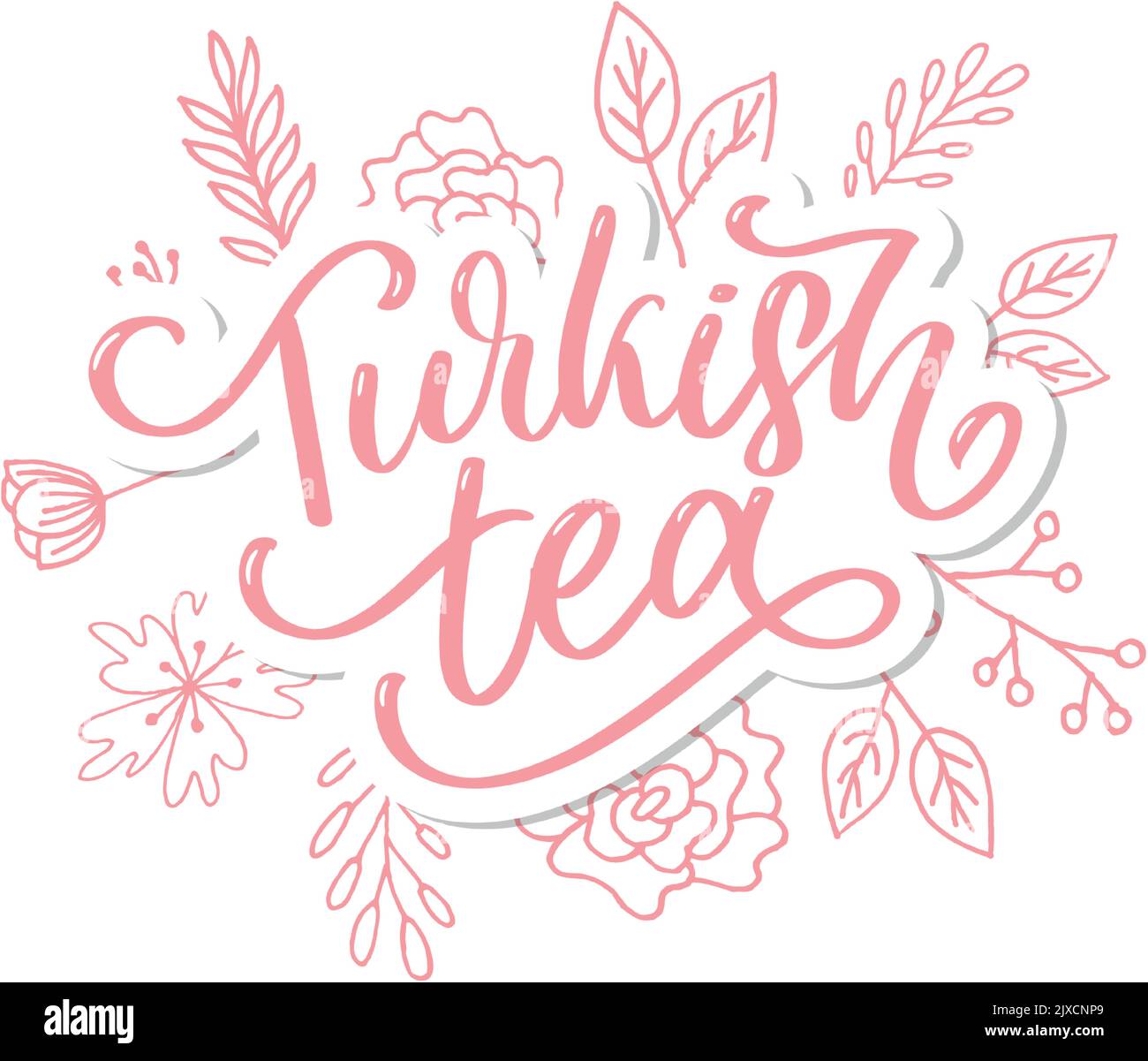 Türkische Traditionen der Teezeremonie. Teezeit. Dekorative Elemente für Ihr Design. Vektor-Illustration mit orientalischen Tasse Stock Vektor