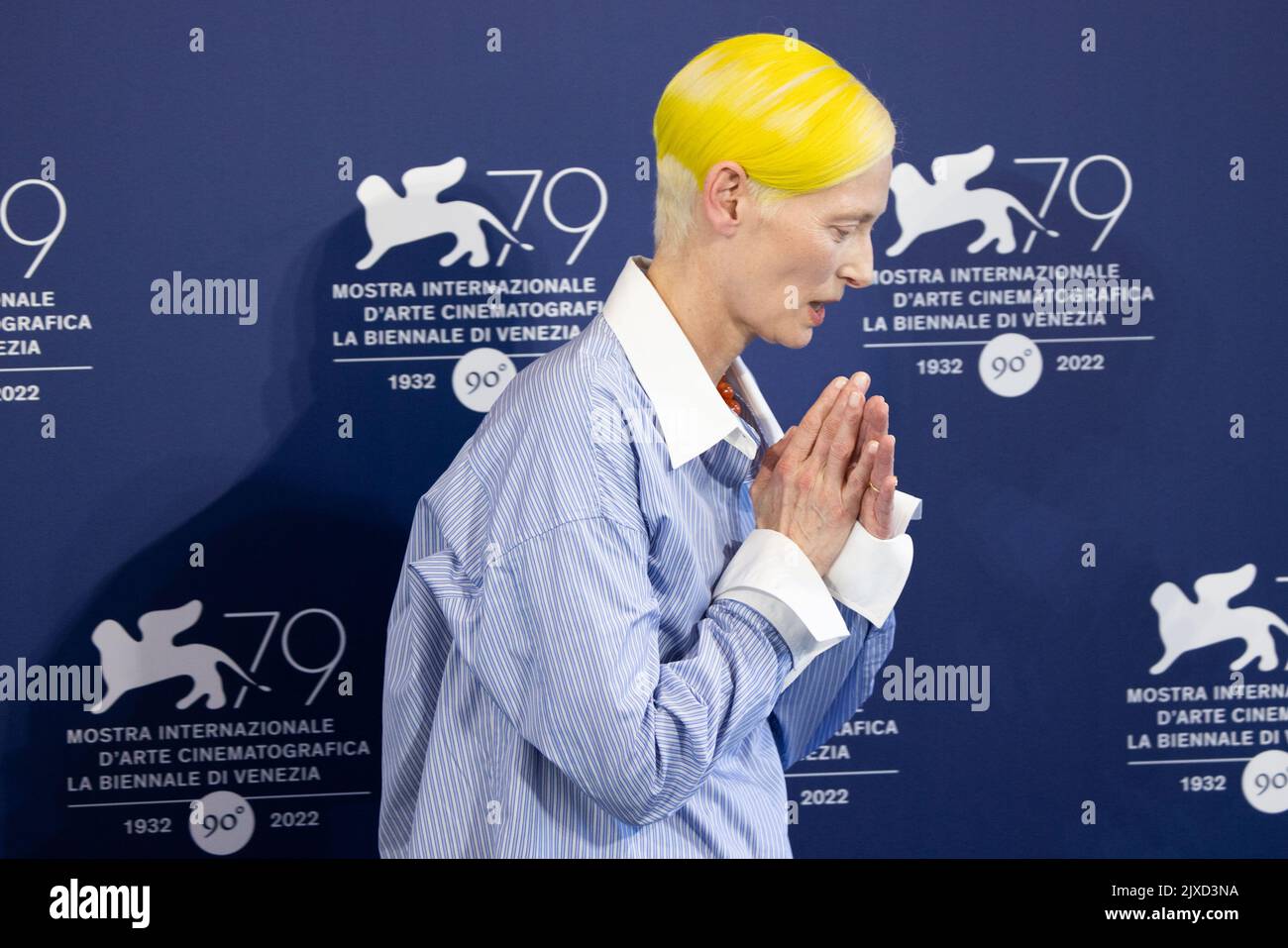 Tilda Swinton nimmt am 06. September 2022 in Venedig, Italien, an der Fotowand für die „Ewige Tochter“ beim Internationalen Filmfestival Venedig 79. Teil. ©Foto: Cinzia Camela. Stockfoto
