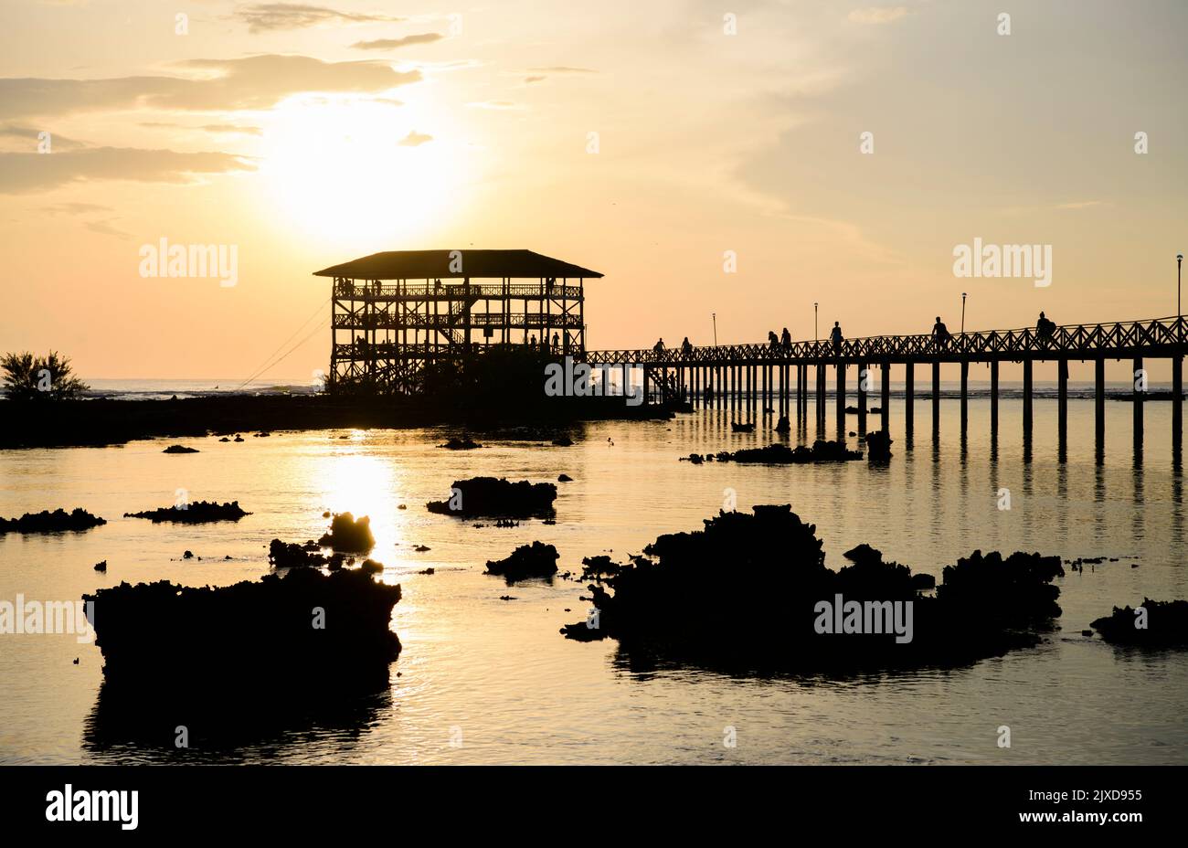 Sunrise at Cloud 9, beliebter Surfspot, Siargao Island. Philippinen Stockfoto