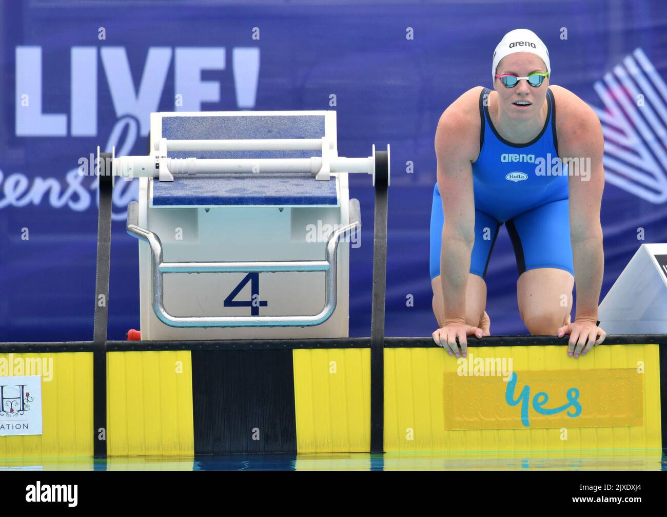 Emily Seebohm wird am 4. Tag der 2018 australischen Schwimmversuche am Samstag, den 3. März 2018 im Gold Coast Aquatic Centre in Southport an der Gold Coast vor dem 50-Meter-Rückenschlag der Frauen gesehen. (AAP-Bild/Darren England) Stockfoto