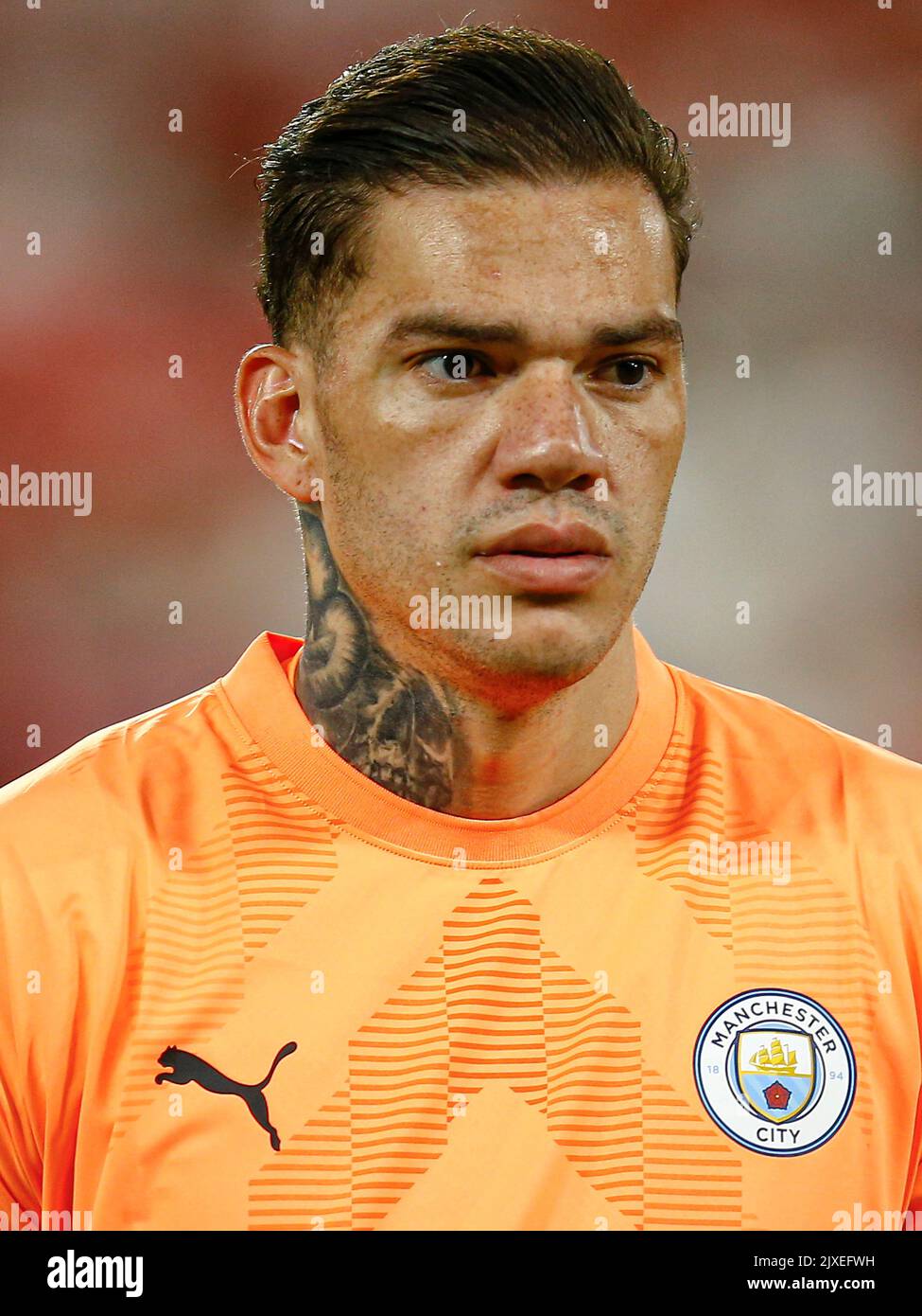 Ederson Moraes aus Manchester City während des UEFA Champions League Group G-Spiels zwischen dem FC Sevilla und Manchester City spielte am 6. September 2022 im Sanchez Pizjuan Stadum in Sevilla, Spanien. (Foto von Antonio Pozo / PRESSIN) Stockfoto