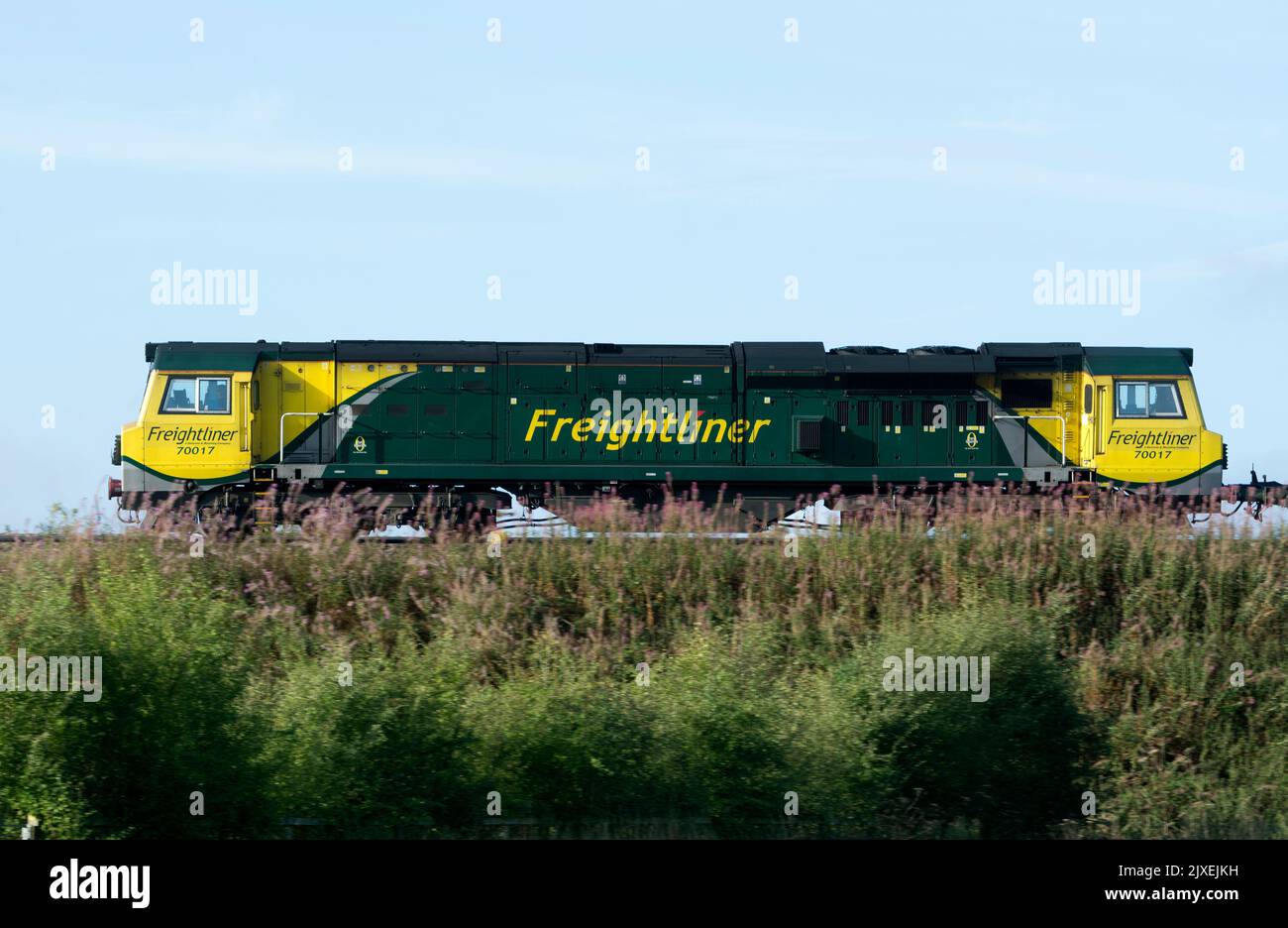 Freightliner Baureihe 70 Diesellokomotive Nr. 70017, Warwickshire, Großbritannien Stockfoto