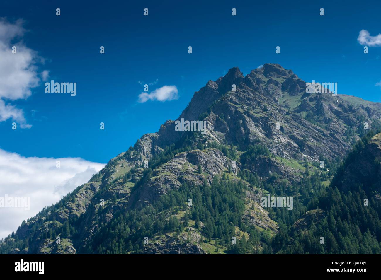 Berge von Gressoney Saint Jean in den italienischen Alpen Stockfoto