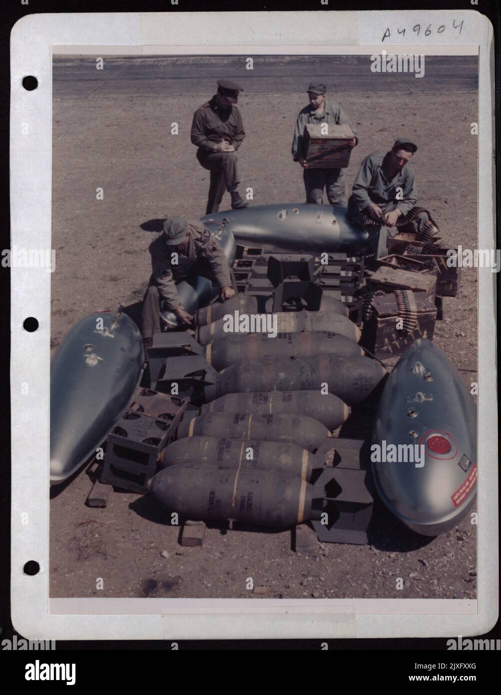 Was ein P-51 der Luftwaffe von 8. in Einem Tag rund um die Uhr als Bomber Escort aufbringen könnte. England. Stockfoto