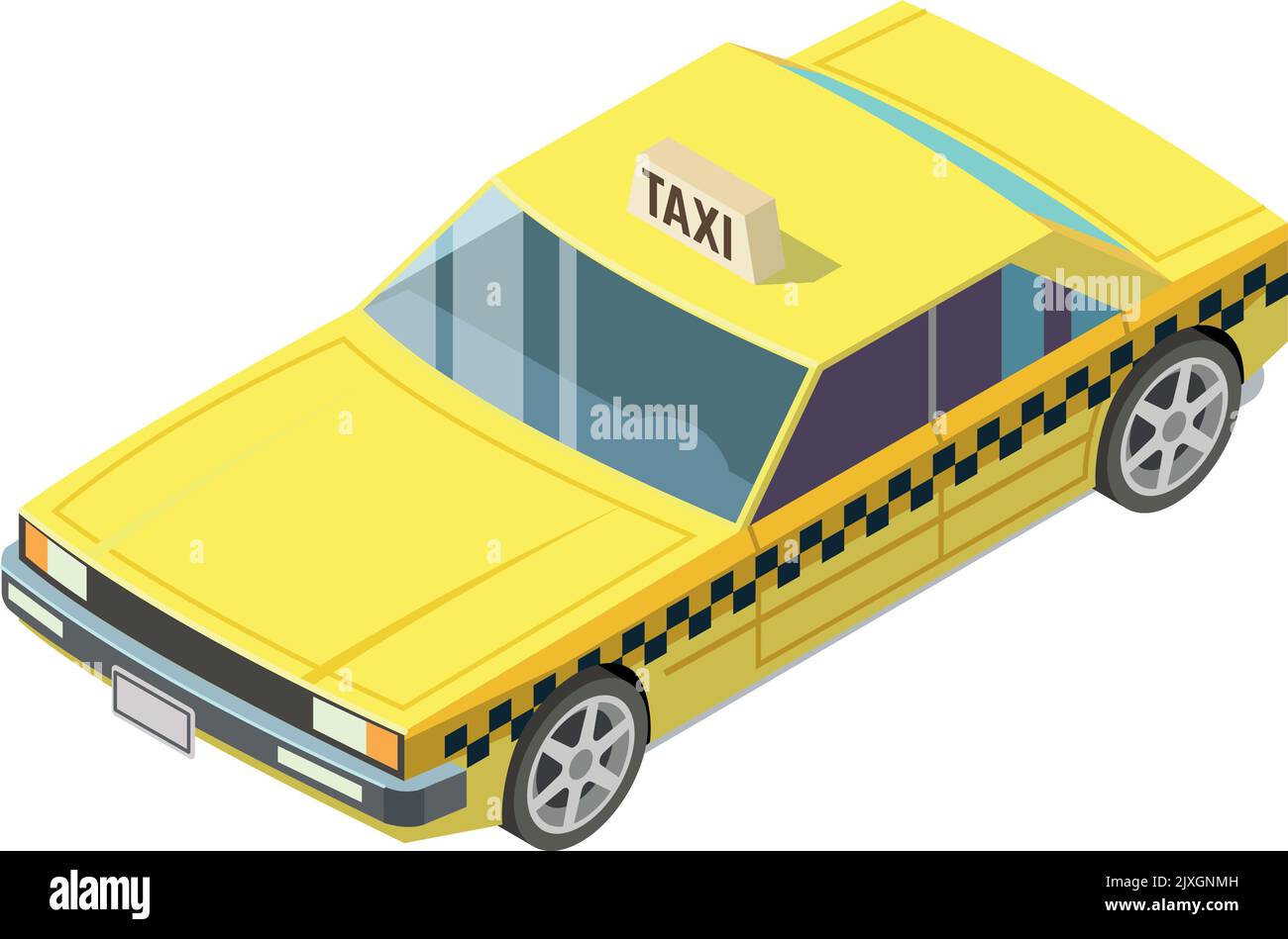 Isometrisches Frontsymbol des Taxiwagens. City-Taxi Stock Vektor