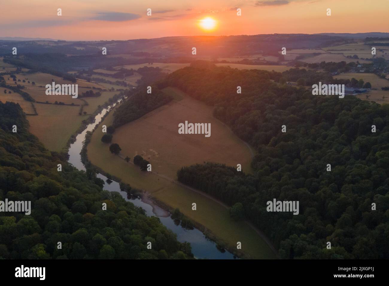 England-Großbritannien: Symonds Yat Rock, ein berühmter Aussichtspunkt mit Blick auf das Wye Valley im Forest of Dean Stockfoto