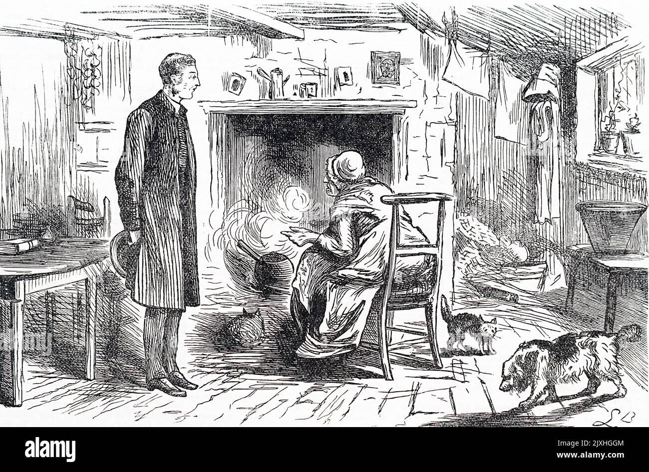 Madchen Mit Einer Katze Am Kamin Friedrich Ferdinand Koch
