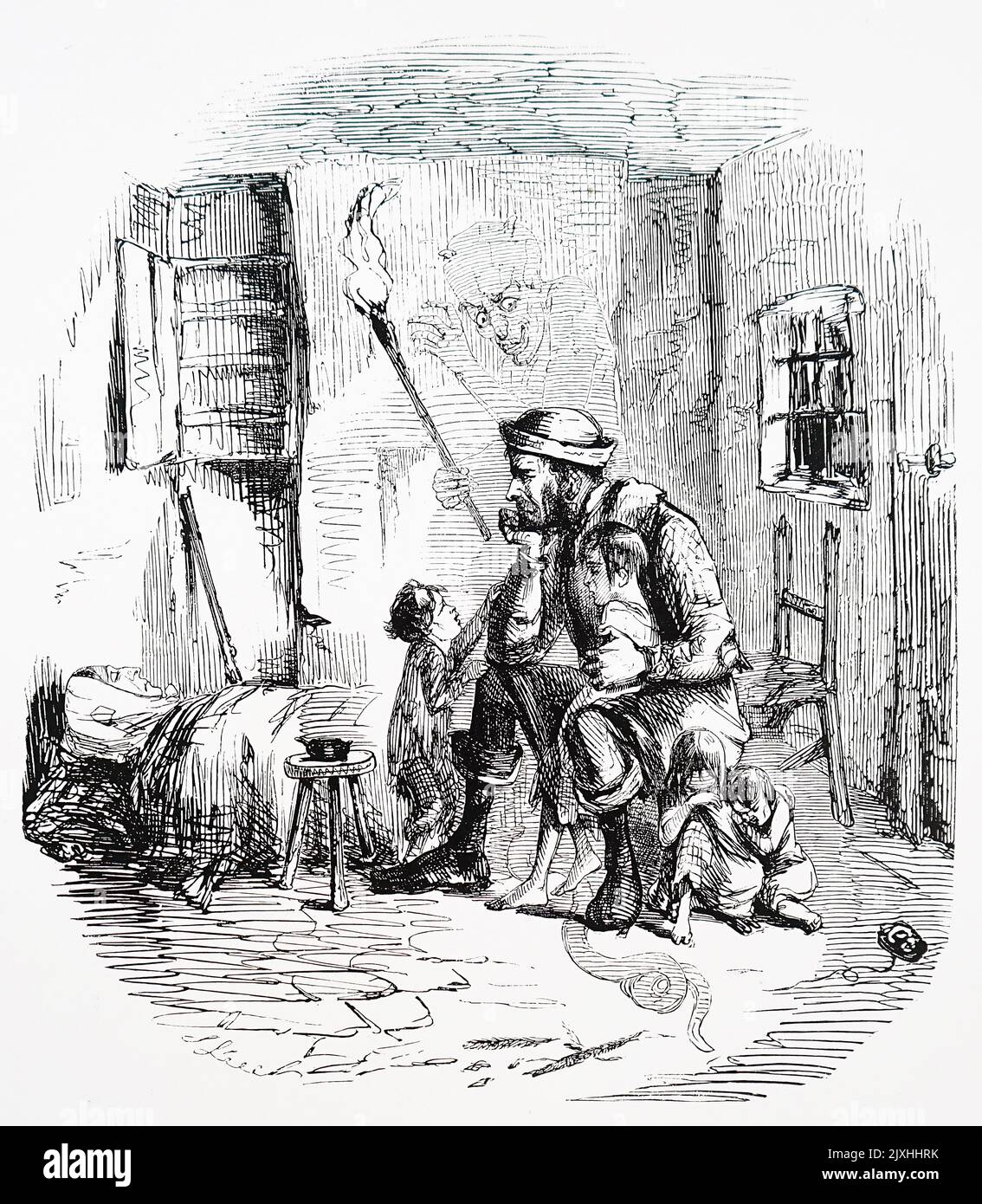 Abbildung zeigt die Heimat eines Ziegelbrenners. Datiert aus dem 19.. Jahrhundert Stockfoto