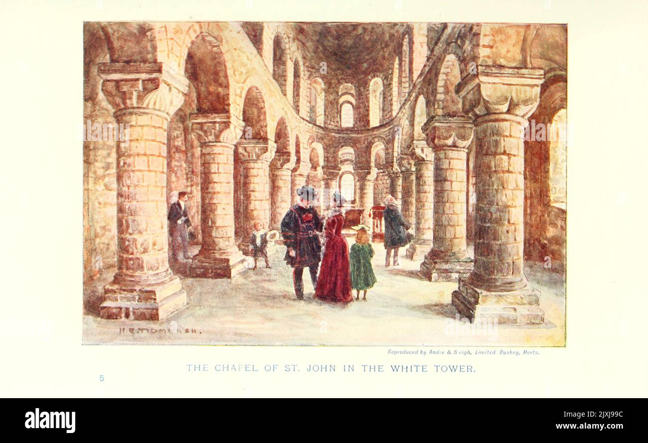 Chapel of st. john in the white Tower from the book ' her Majesty's Tower ' Vol 1 by Dixon, William Hepworth, 1821-1879 Erscheinungsdatum 1901 Herausgeber London, Paris, New York : Cassell and company Stockfoto