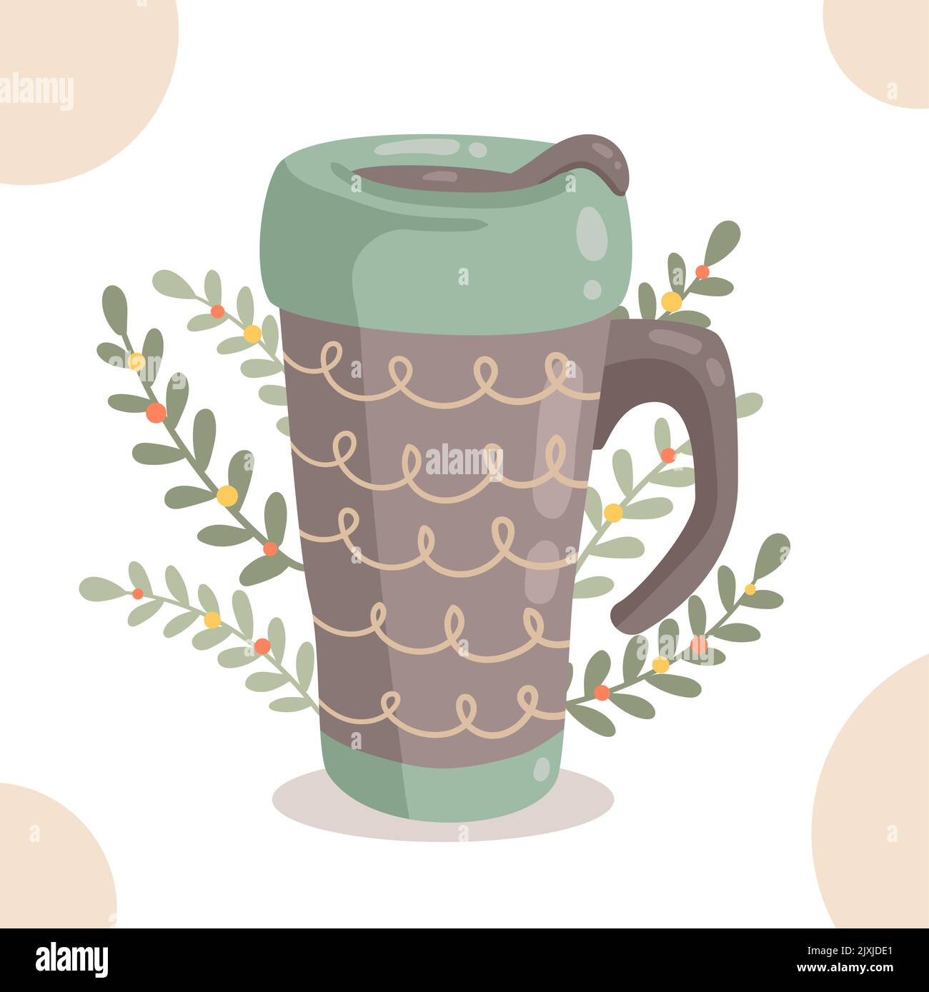 Flache Design eco Cup Vektor-Illustration. Stock Vektor