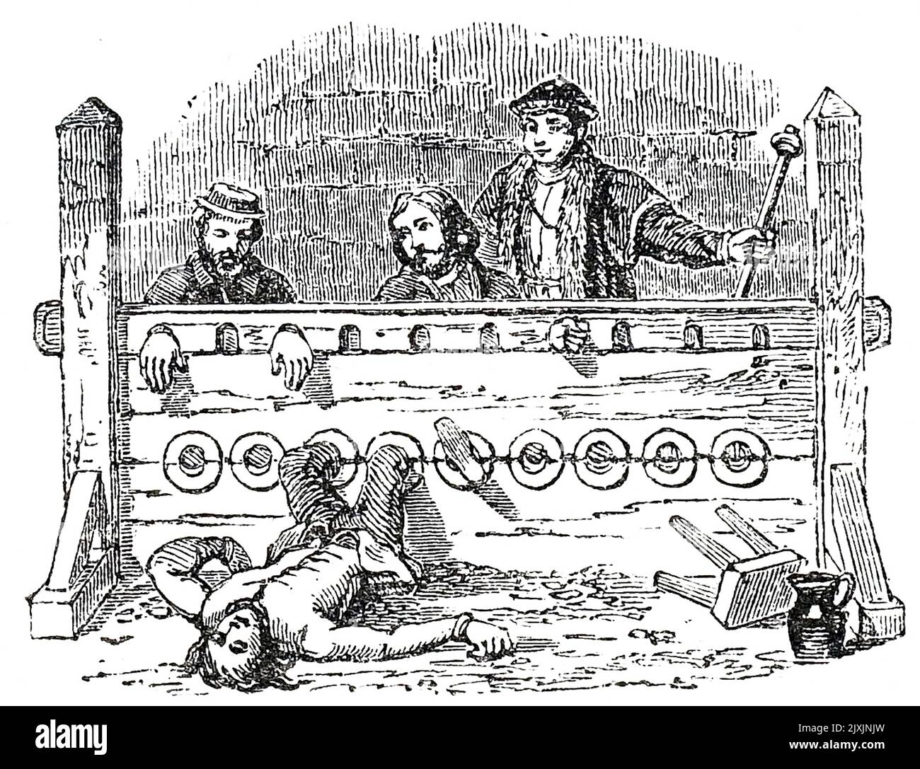 Abbildung der Bestrafung durch die Aktien. Datiert aus dem 19.. Jahrhundert Stockfoto