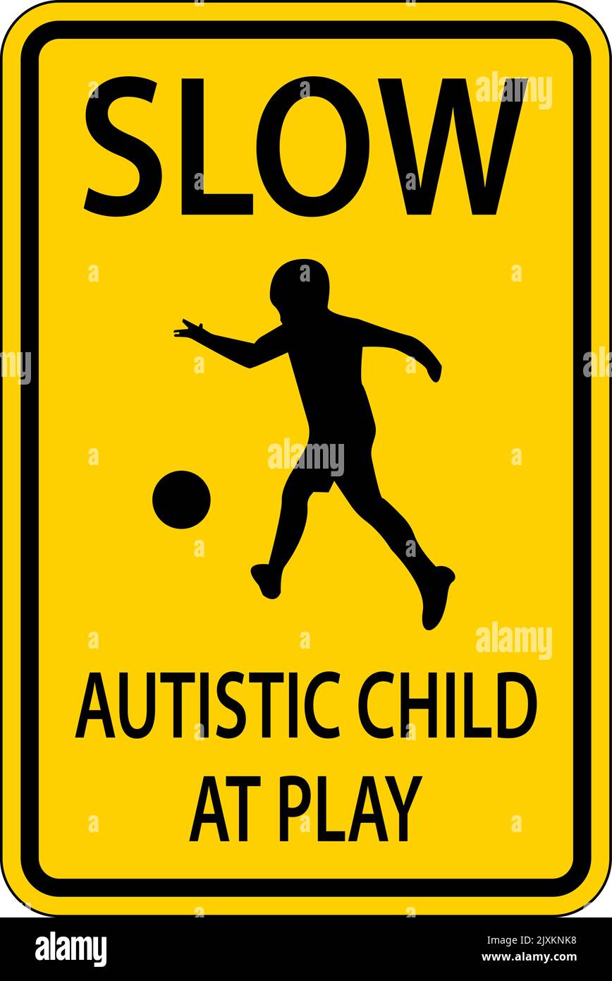 Slow Autistic Child At Play Auf Weißem Hintergrund Stock Vektor