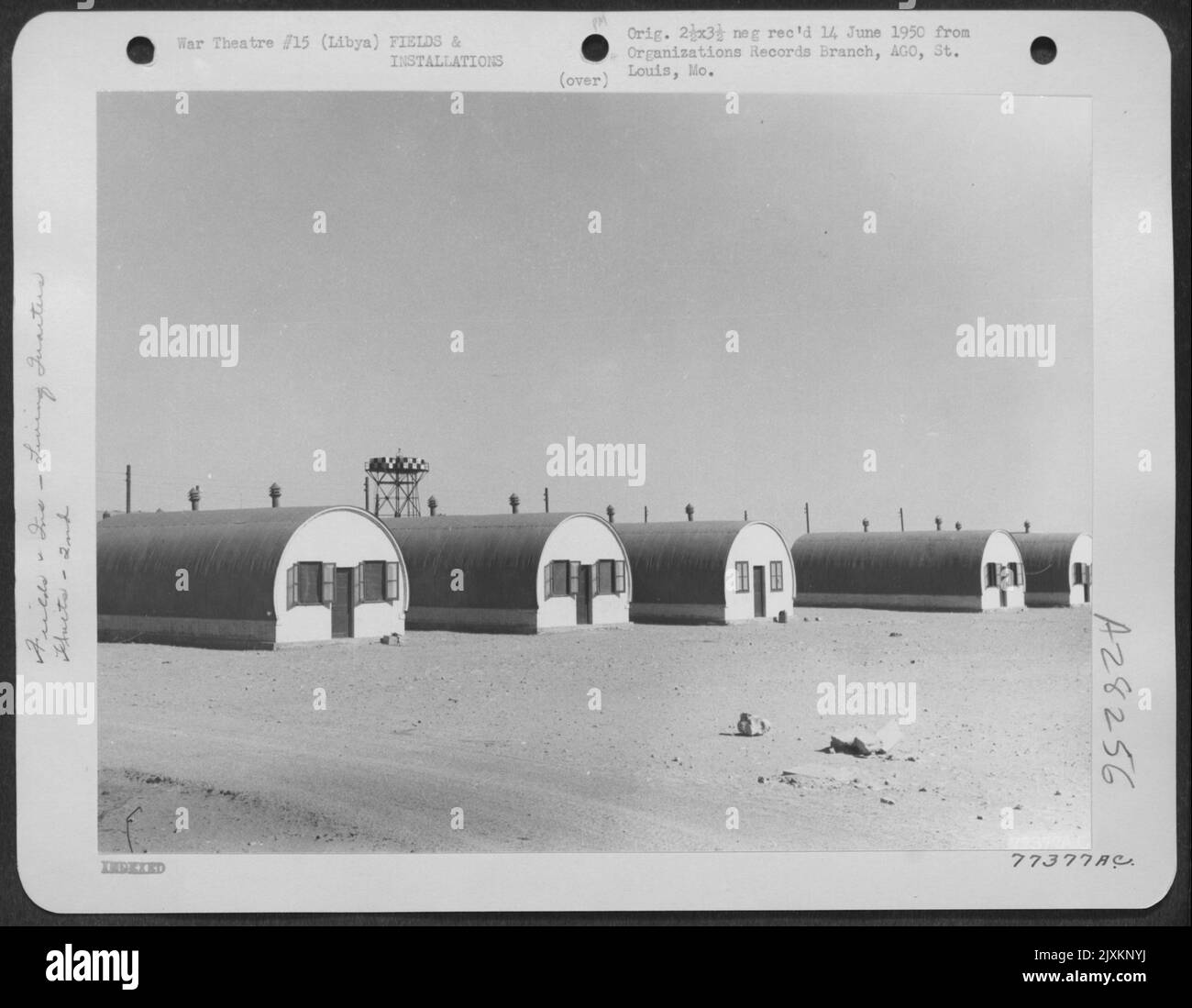 2. Army Airways Communications Wing Wohnquartiere und auf dem Luftstützpunkt in El Adem, Libyen. Stockfoto