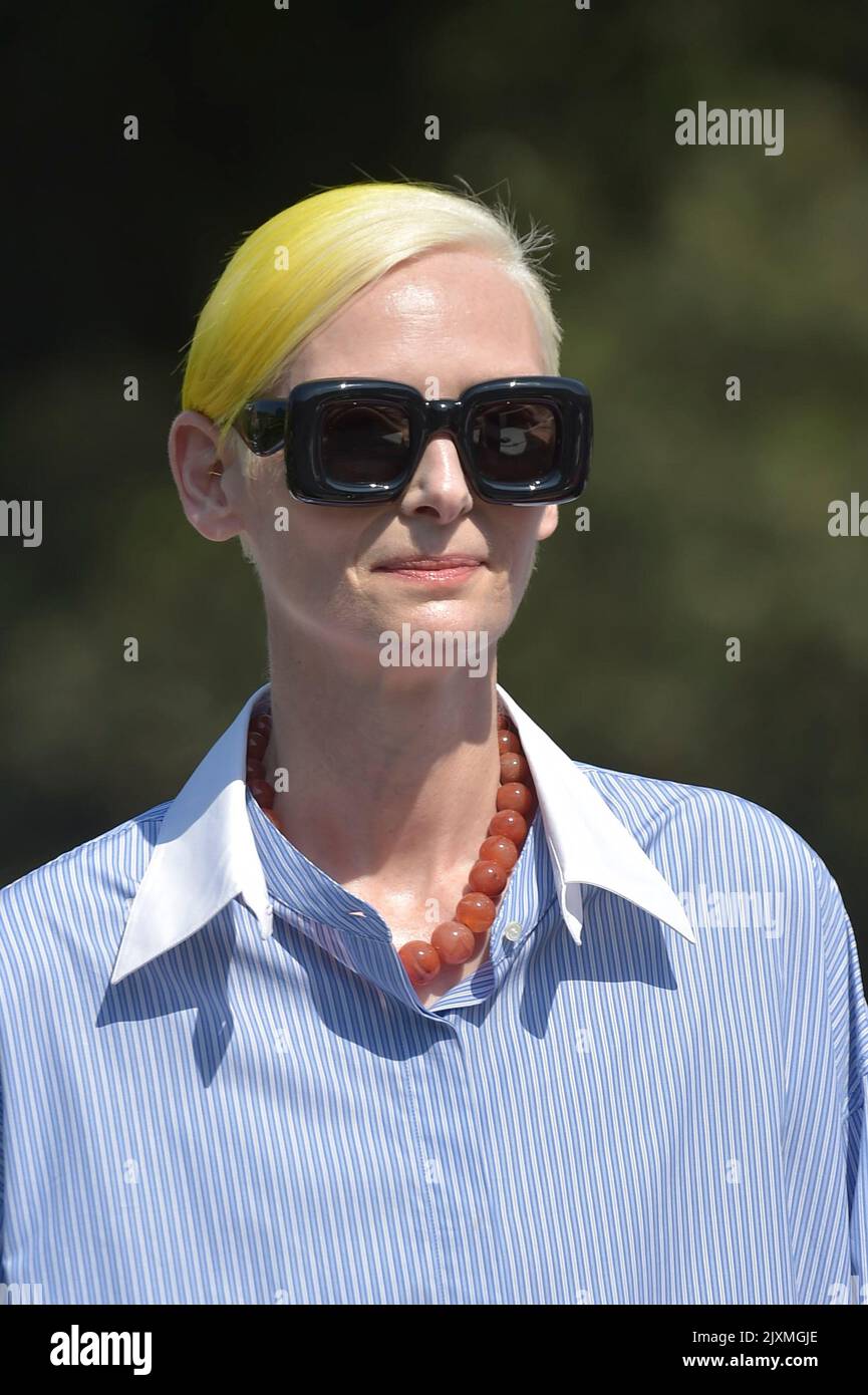 Venedig, Italien. 06. September 2022. VENEDIG, ITALIEN - 06. SEPTEMBER: Tilda Swinton wird während der Internationalen Filmfestspiele Venedig 79. am 06. September 2022 in Venedig, Italien, zu sehen sein. Kredit: dpa/Alamy Live Nachrichten Stockfoto