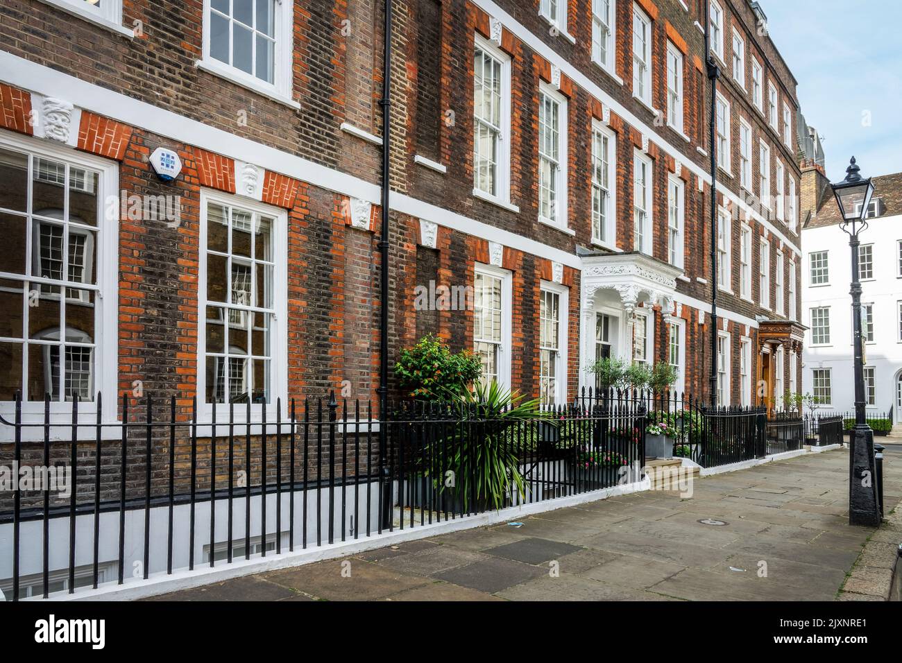 Alte schöne Häuser in der Stadt Westminster, London Stockfoto