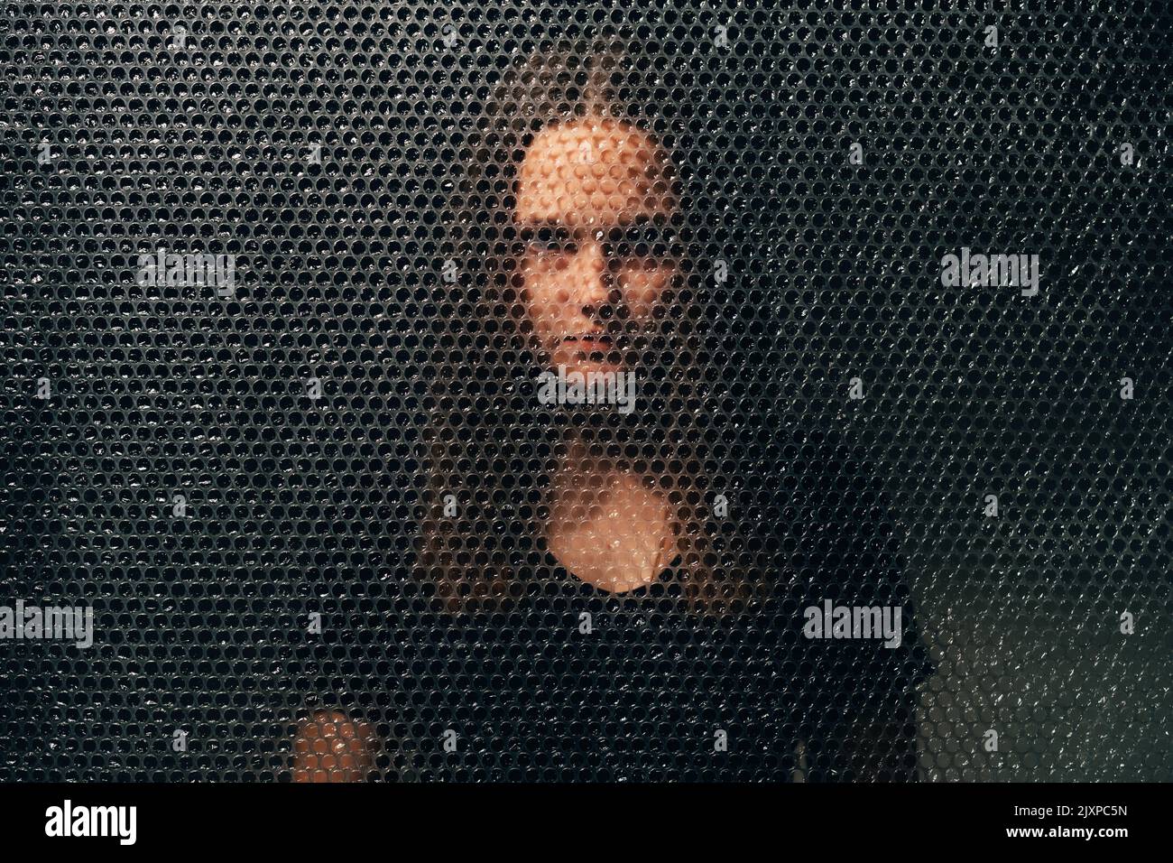 Geheimnisvolle Frau psychische Störung texturiertes Porträt Stockfoto