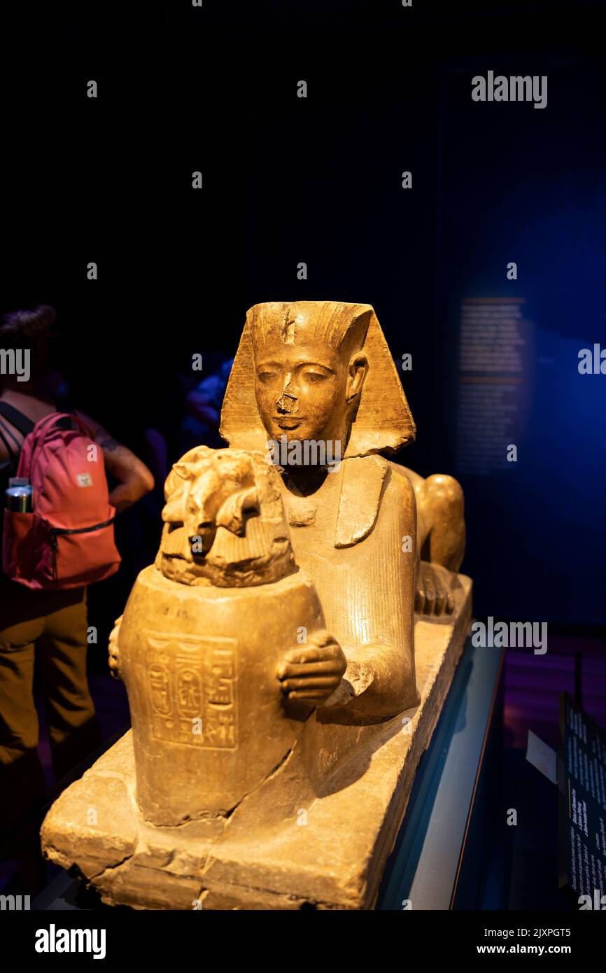 Ramses der große und das Gold der Pharaonen stellen aus Stockfoto