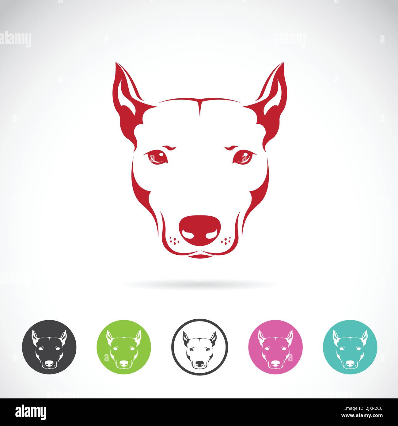 Vektorbild eines Hundekopfes auf weißem Hintergrund Stock Vektor