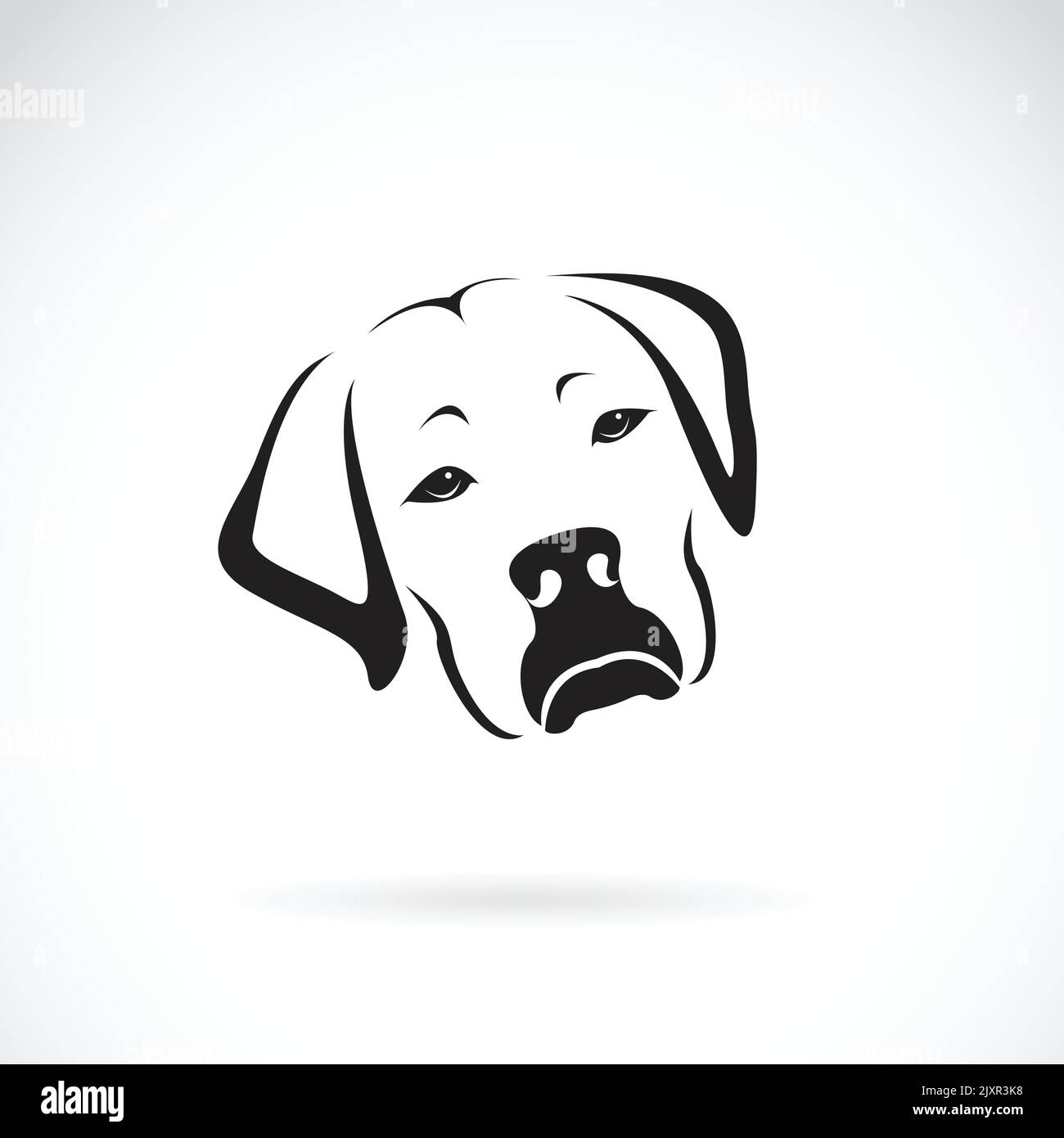 Vektor eines Hundekopfes (Labrador Retriever) auf weißem Hintergrund, Haustier. Tiere. Leicht editierbare Vektorgrafik mit Ebenen. Tiere. Stock Vektor