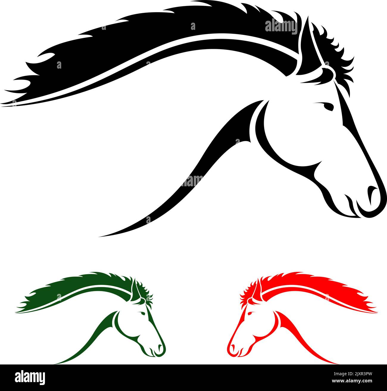 Vektor Kopf des Pferdes auf einem weißen Hintergrund. Leicht editierbare Vektorgrafik mit Ebenen. Wilde Tiere. Nutztiere Stock Vektor