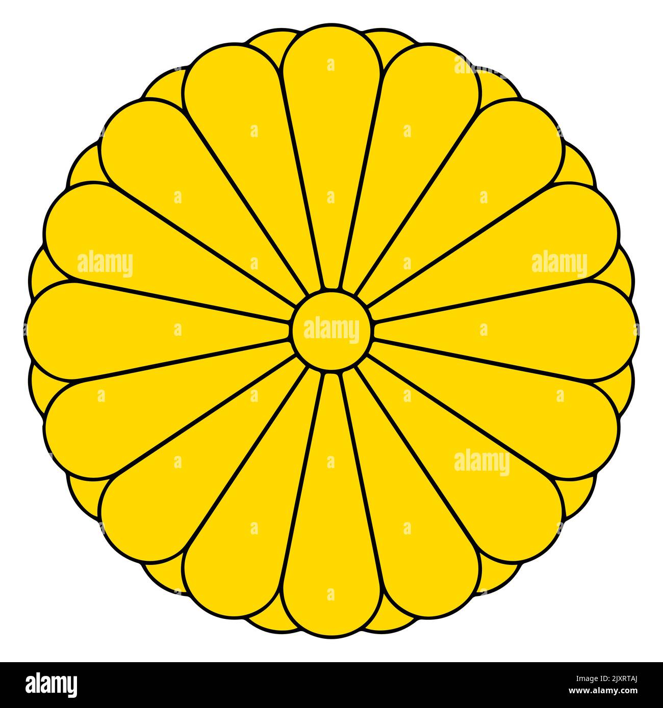 Kaiserliches Siegel Japans. Nationales Emblem. Vektordarstellung auf weißem Hintergrund isoliert Stock Vektor