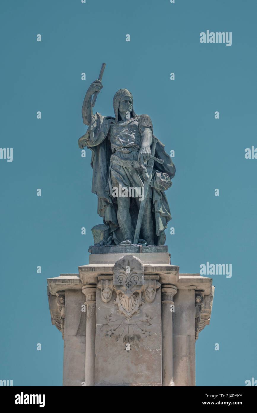 Statue von Roger de Llúria auf der Rambla Nova Tarragona Stockfoto