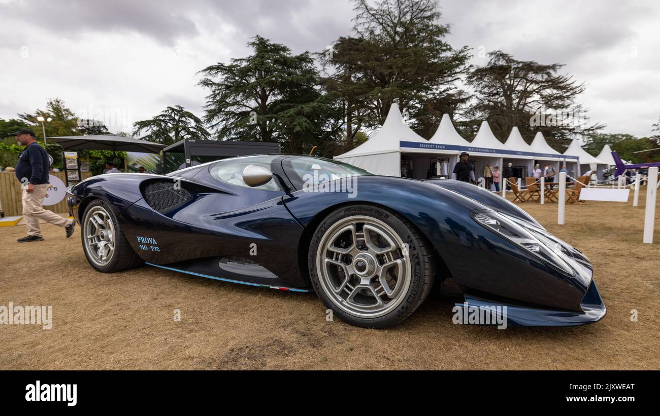 De Tomaso P72, im Salon Privé Concours d’Elégance, der am 4.. September 2022 im Schloss Blenheim stattfand. Stockfoto