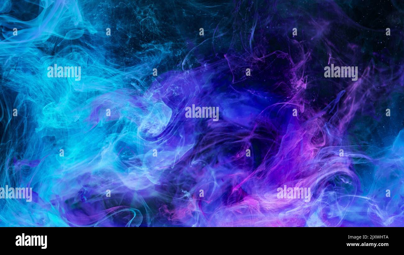 Farbe Nebel abstrakte Hintergrundfarbe in Wasserblau Stockfoto