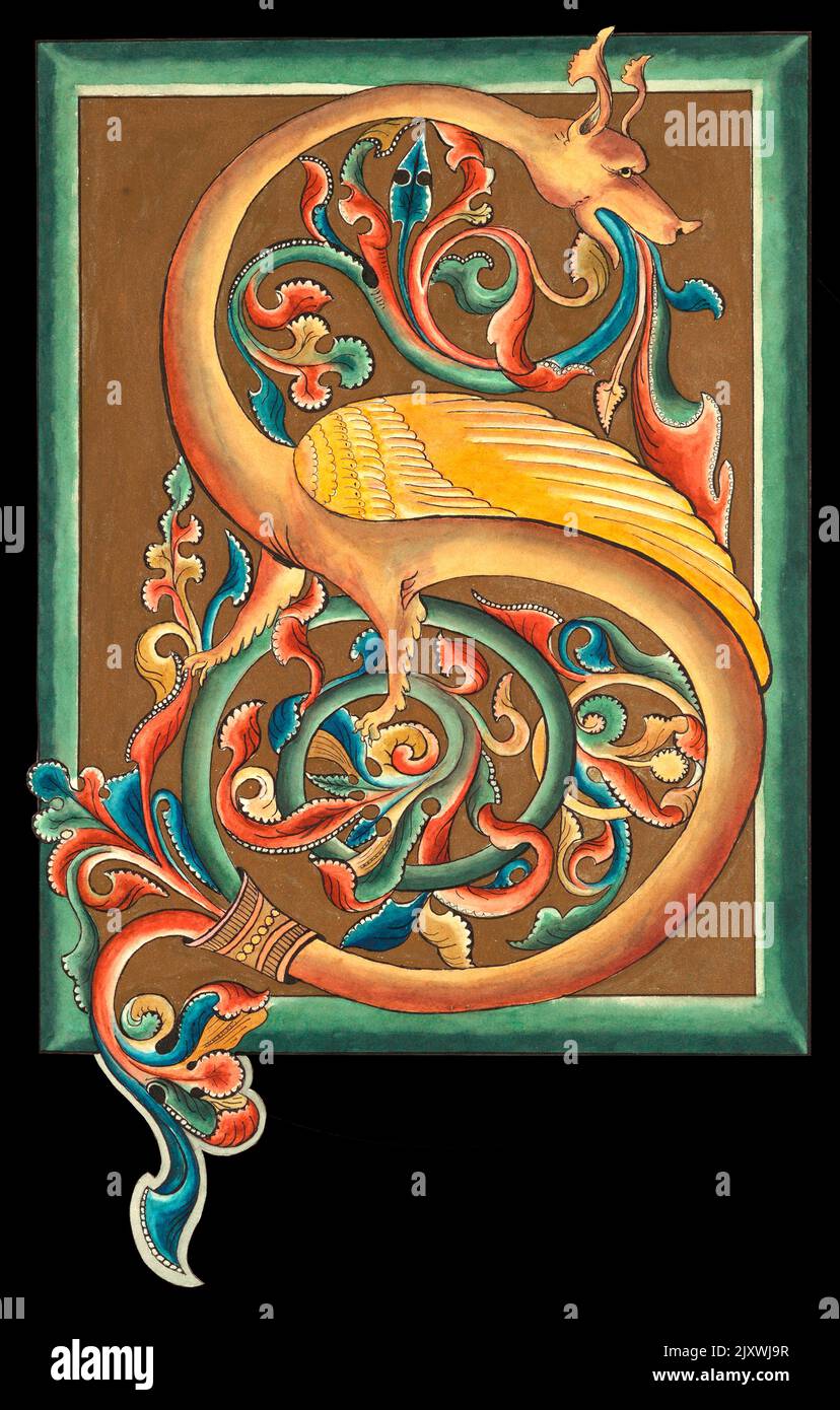 Elizabeth A Nedwill - Romaneque Ornamentales Design auf schwarzem Hintergrund - c1900 Stockfoto