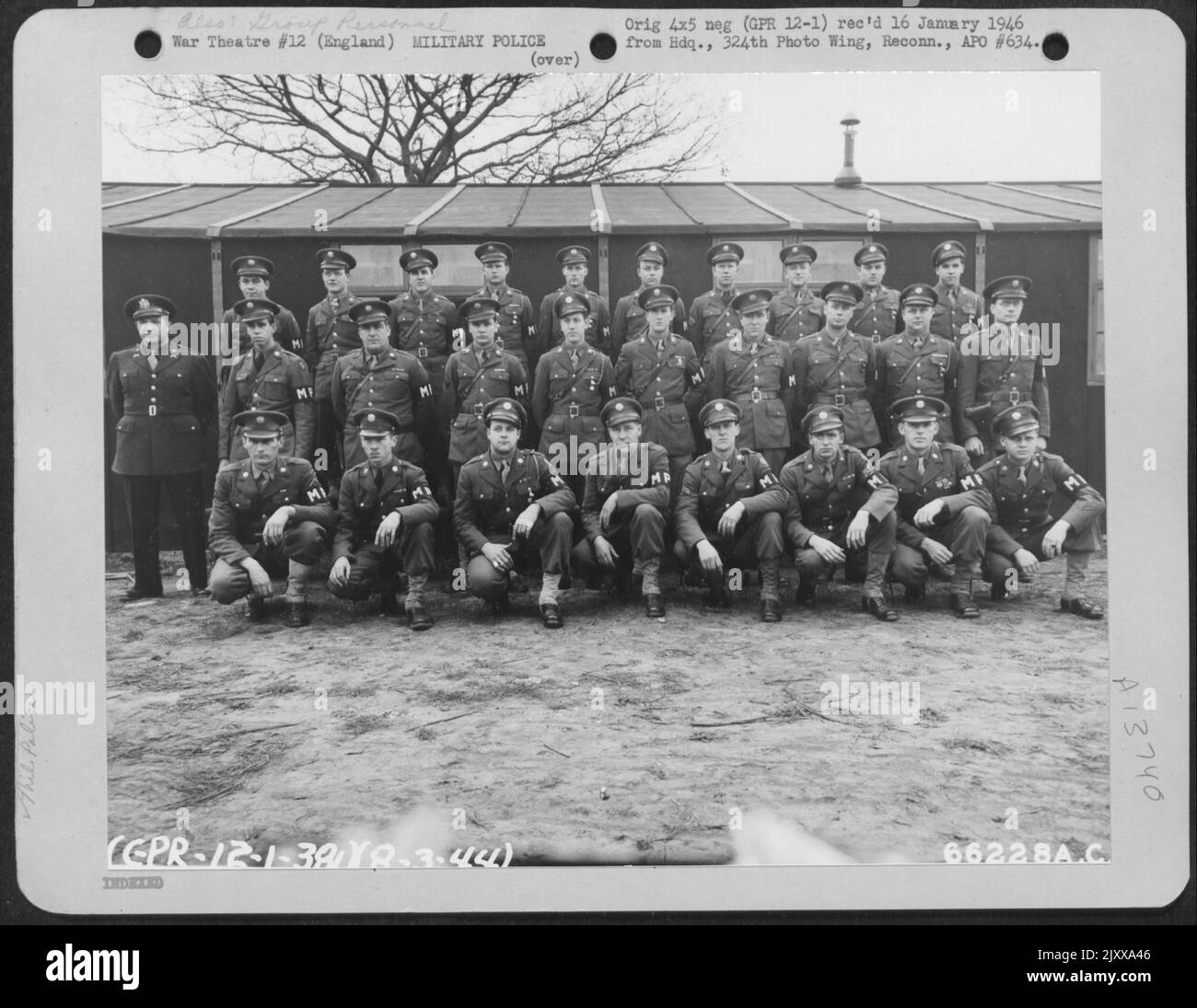 1142Nd Military Police Company (Aviation) bei 8. Air Force Station 167, England. 8. März 1944. Stockfoto