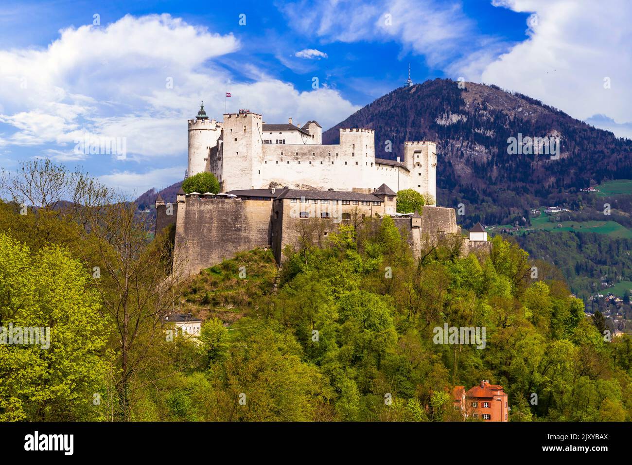 Österreich Reisen und Sehenswürdigkeiten. Mittelalterliche Burg Hohensalzburg Festung in Salzburg Stockfoto