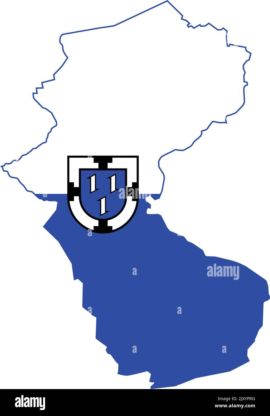 Flaggenkarte von BOTTROP, DEUTSCHLAND Stock Vektor