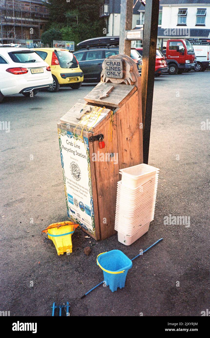 Crab Line Recycling Station, Stoke Gabriel, Devon, England, Vereinigtes Königreich. Stockfoto