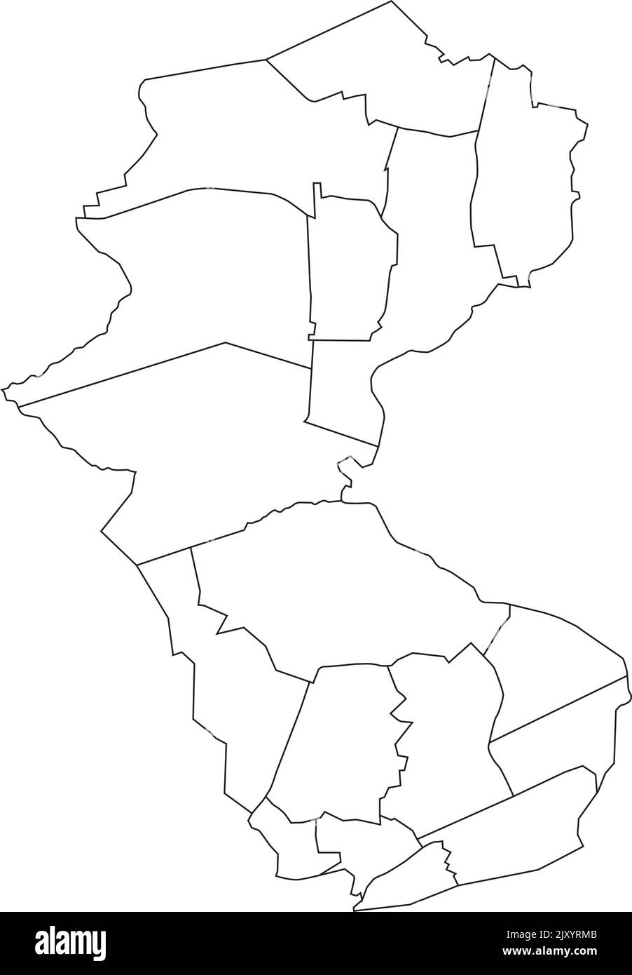 Weiße Bezirkskarte von BOTTROP, DEUTSCHLAND Stock Vektor