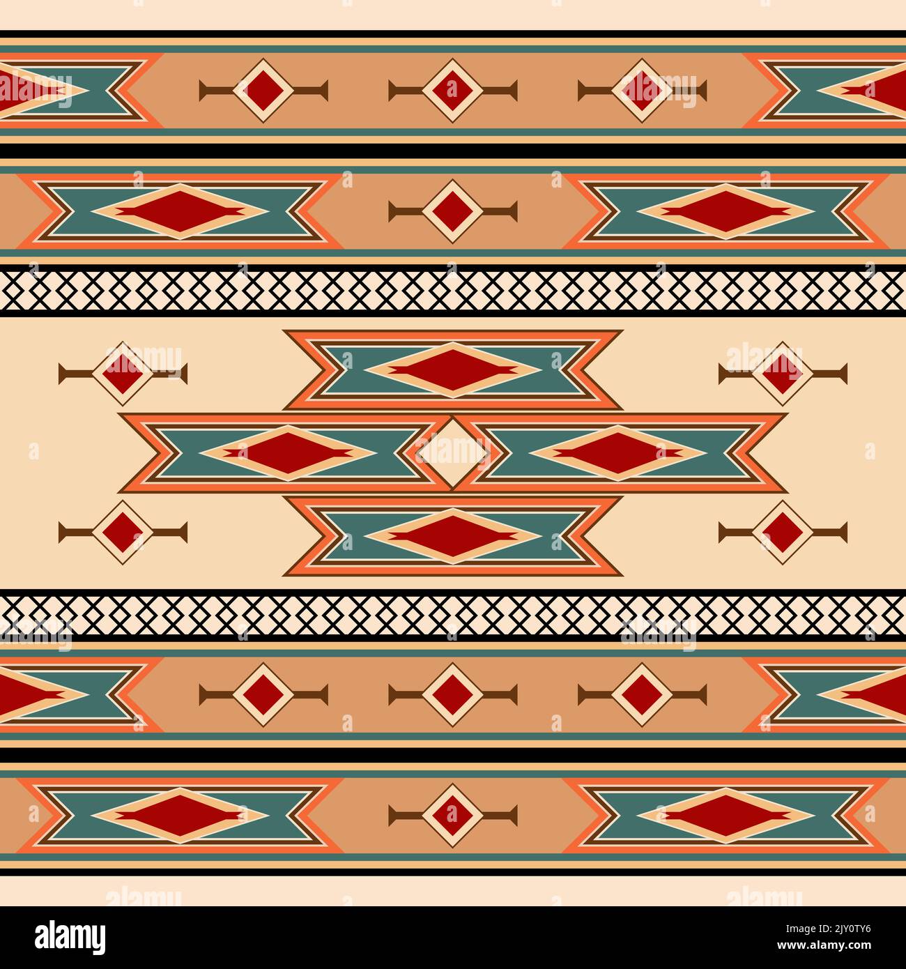 Abstraktes Nahtloses Muster im American Southwest Design Stil - Vektor Illustration Stock Vektor
