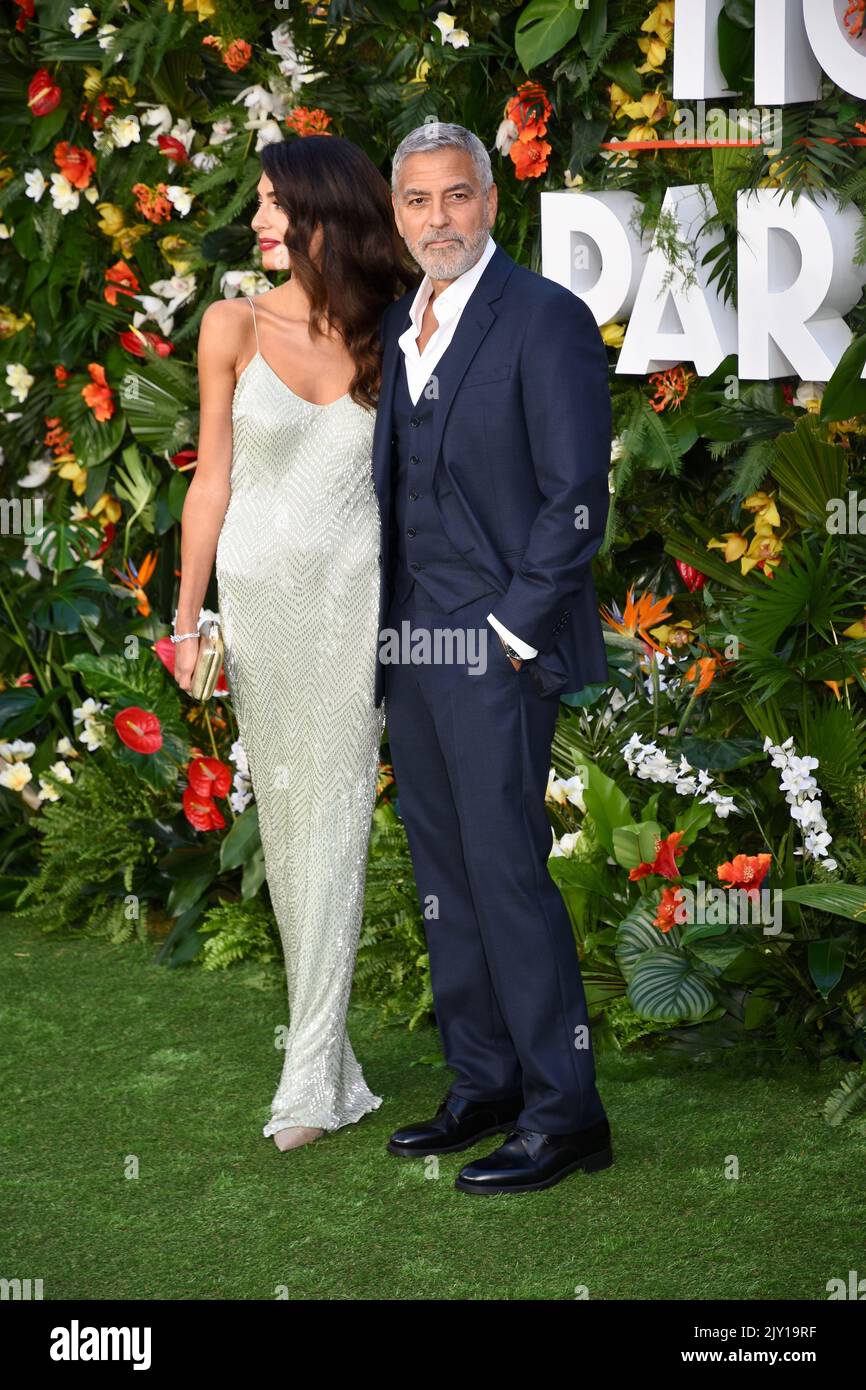 London, Großbritannien.George Clooney, Amal Clooney. Eintrittskarte für Paradise World Premiere, Odeon Luxe, Leicester Square. Kredit: michael melia/Alamy Live Nachrichten Stockfoto