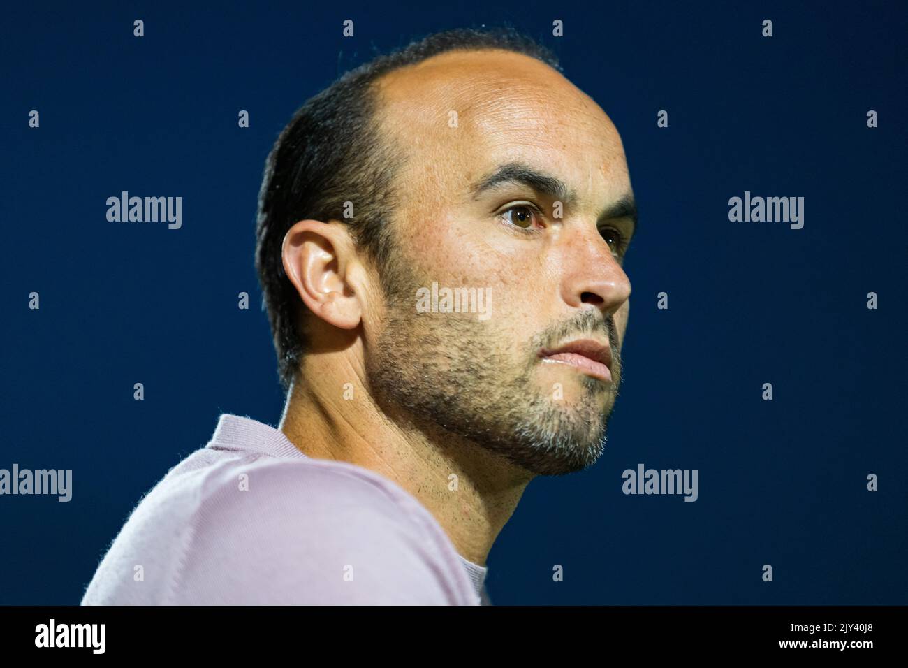 San Diego loyaler Manager Landon Donovan am Rande gegen Orange County SC Stockfoto