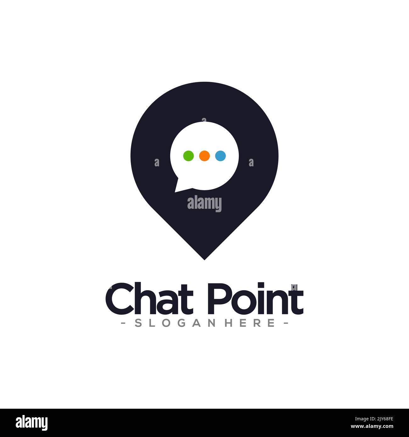 Design Der Chat Point-Logo-Vorlage. Vektorgrafik. Stock Vektor