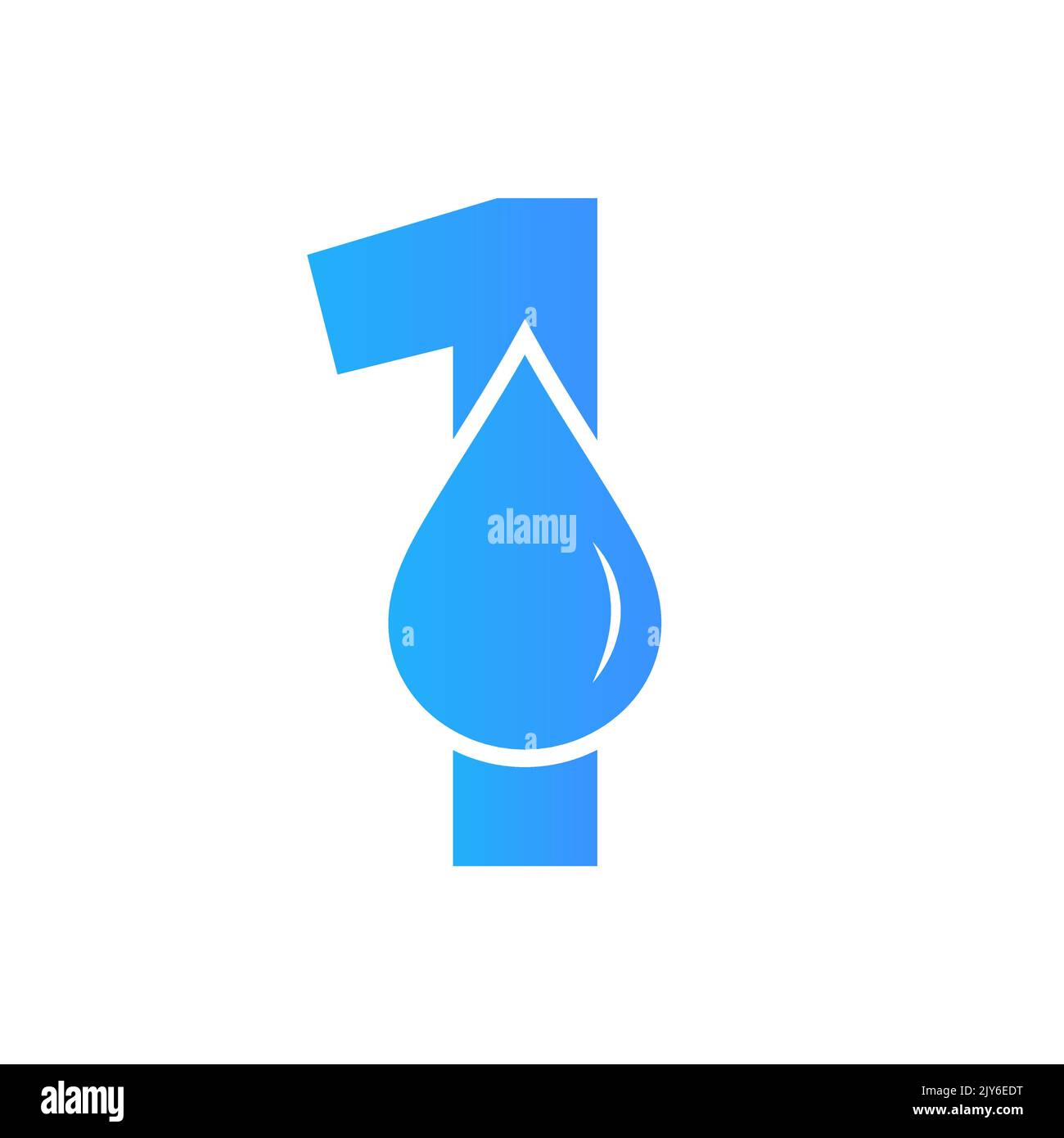 Letter 1 Wasser Logo Element Vektor-Vorlage. Wassertropfen-Logo Stock Vektor
