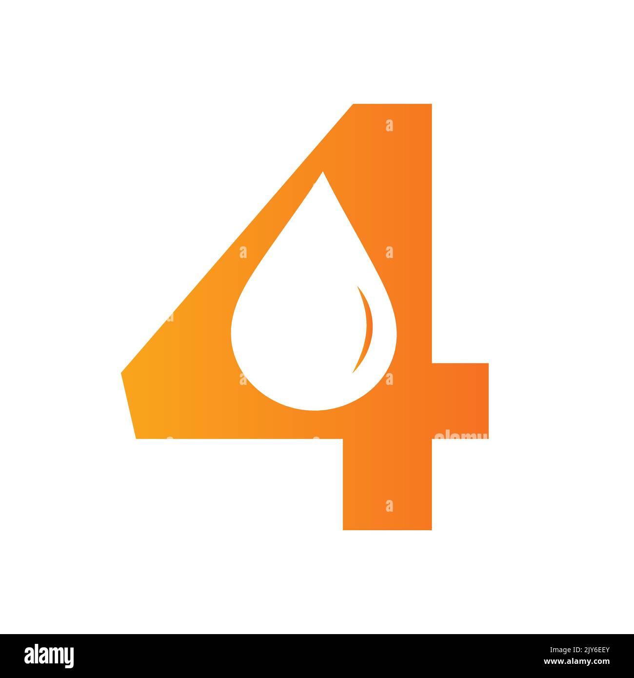 Letter 4 Wasser Logo Element Vektor-Vorlage. Wassertropfen-Logo Stock Vektor