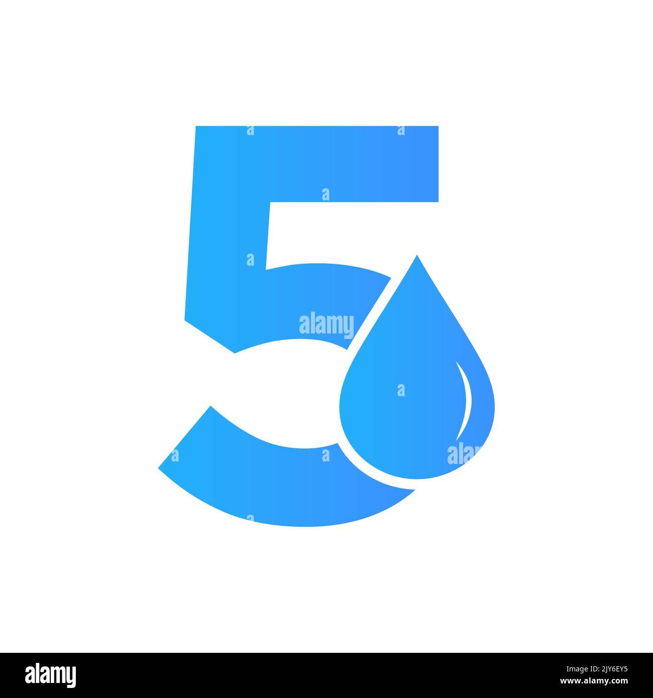 Letter 5 Wasser Logo Element Vektor-Vorlage. Wassertropfen-Logo Stock Vektor