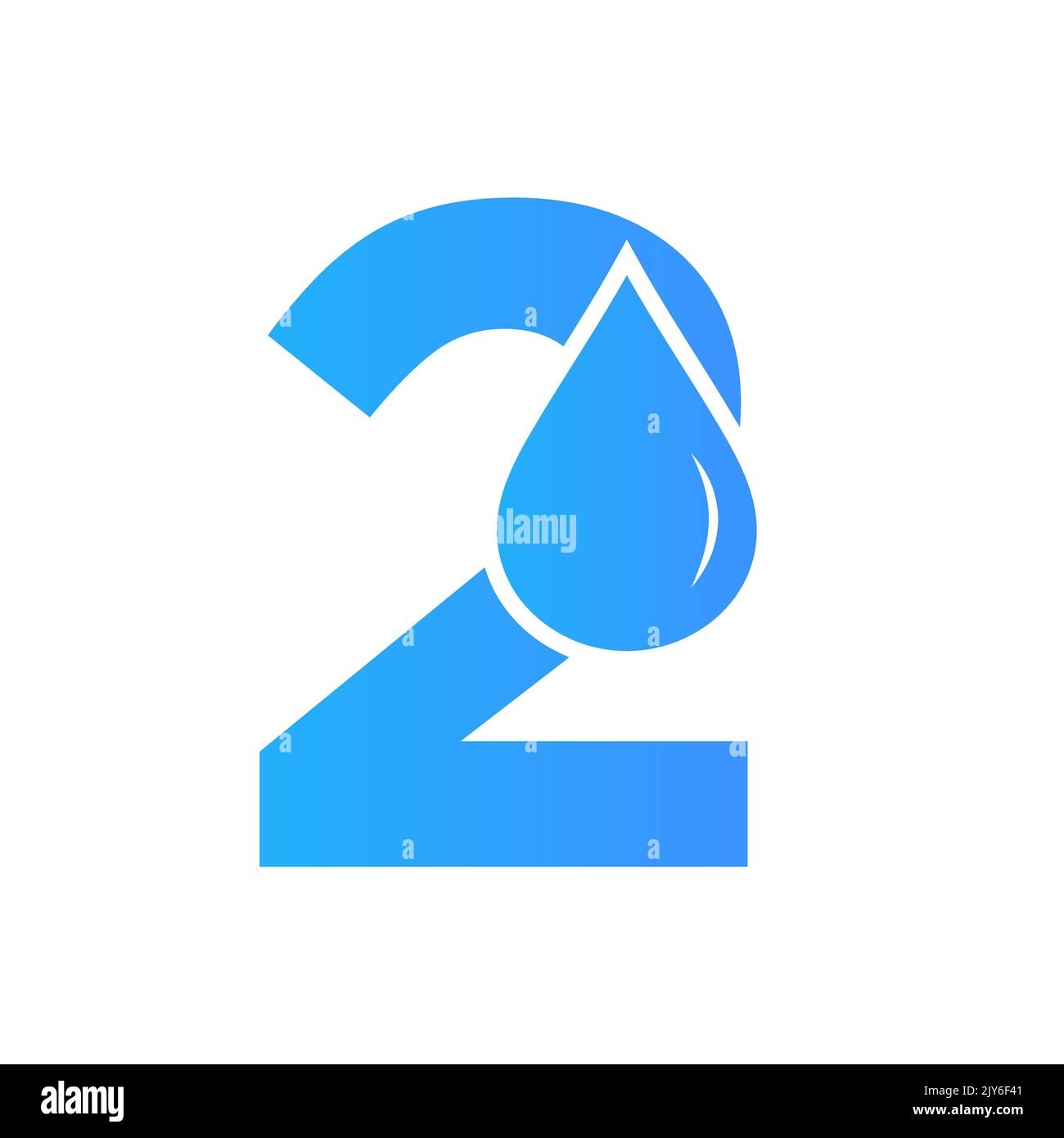 Letter 2 Wasser Logo Element Vektor-Vorlage. Wassertropfen-Logo Stock Vektor