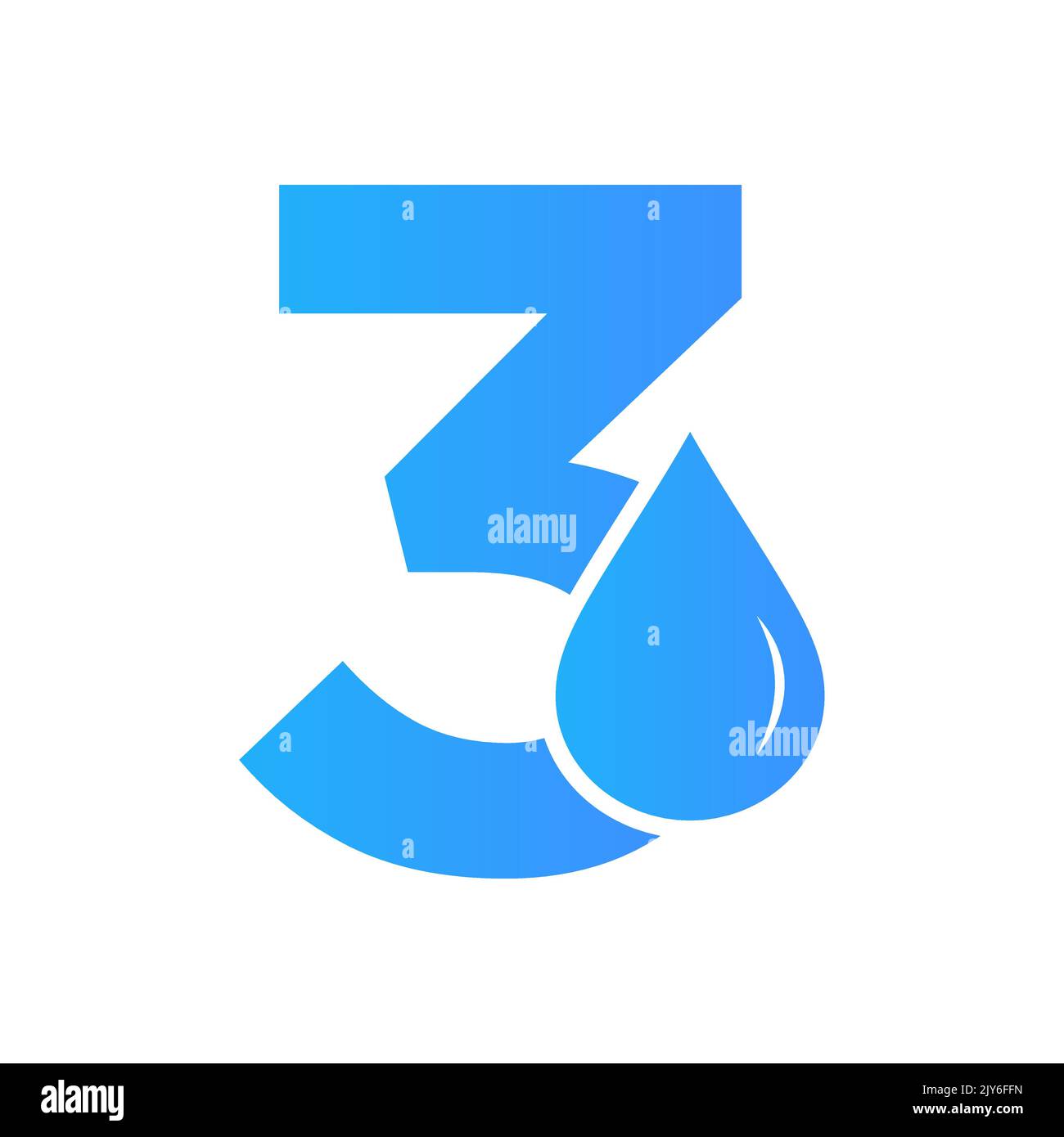 Letter 3 Wasser Logo Element Vektor-Vorlage. Wassertropfen-Logo Stock Vektor