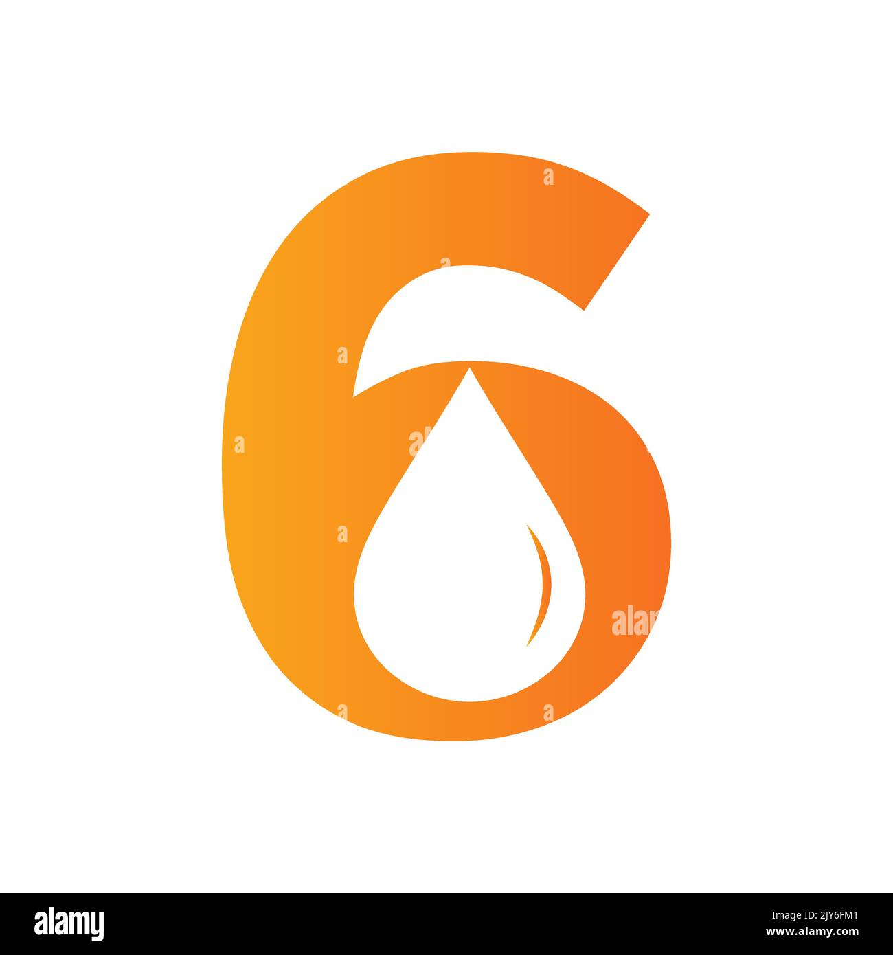 Letter 6 Wasser Logo Element Vektor-Vorlage. Wassertropfen-Logo Stock Vektor