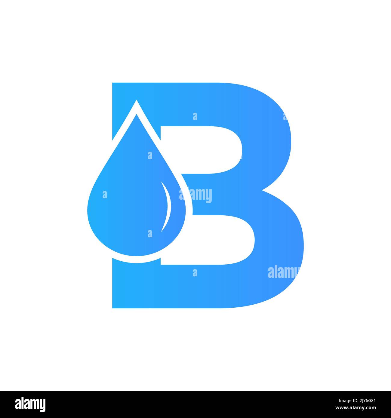 Vektorvorlage für Wasserlogo mit Buchstabe B. Wassertropfen-Logo Stock Vektor