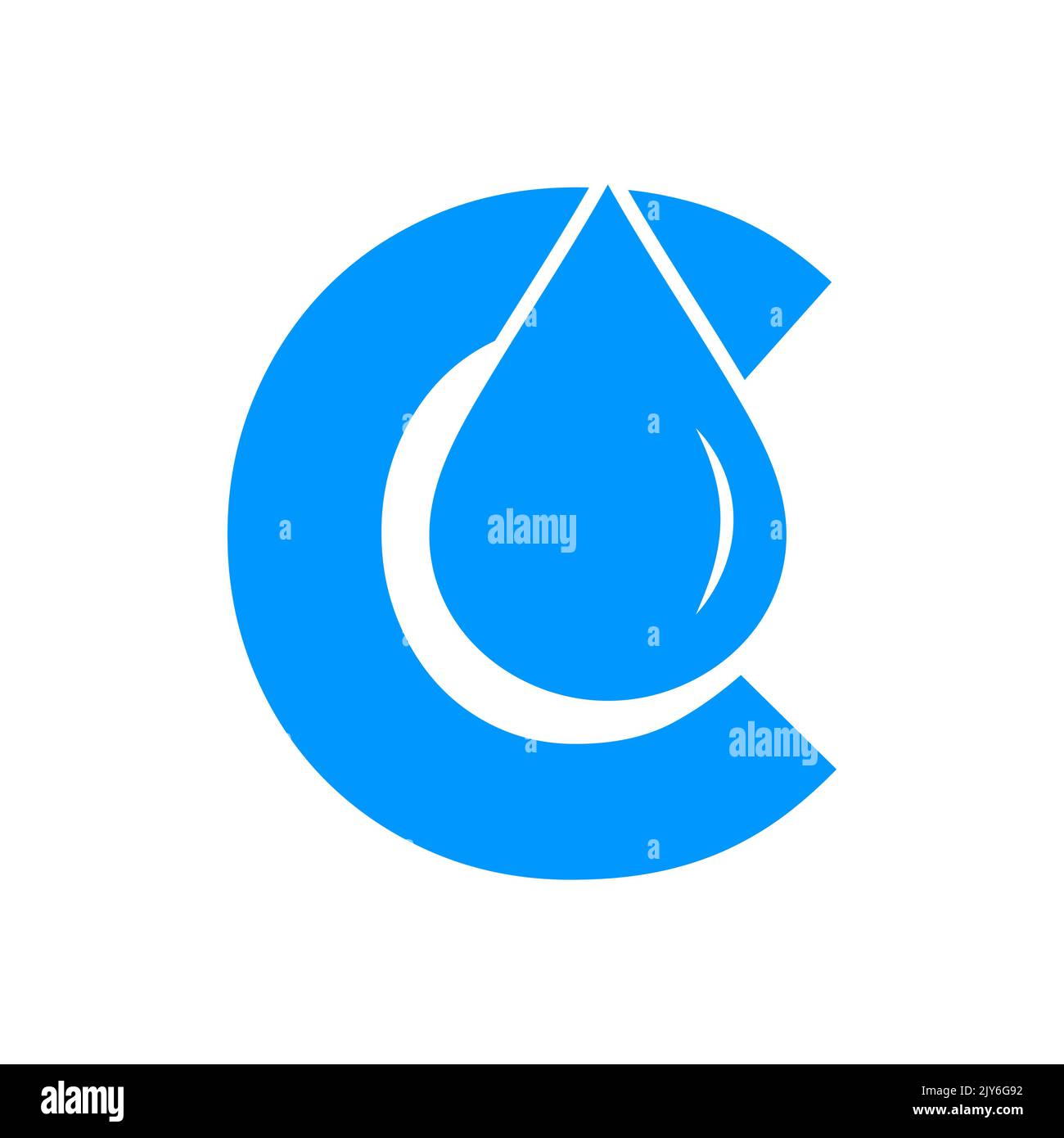 Vektorvorlage für Wasserlogo mit Buchstabe C. Wassertropfen-Logo Stock Vektor